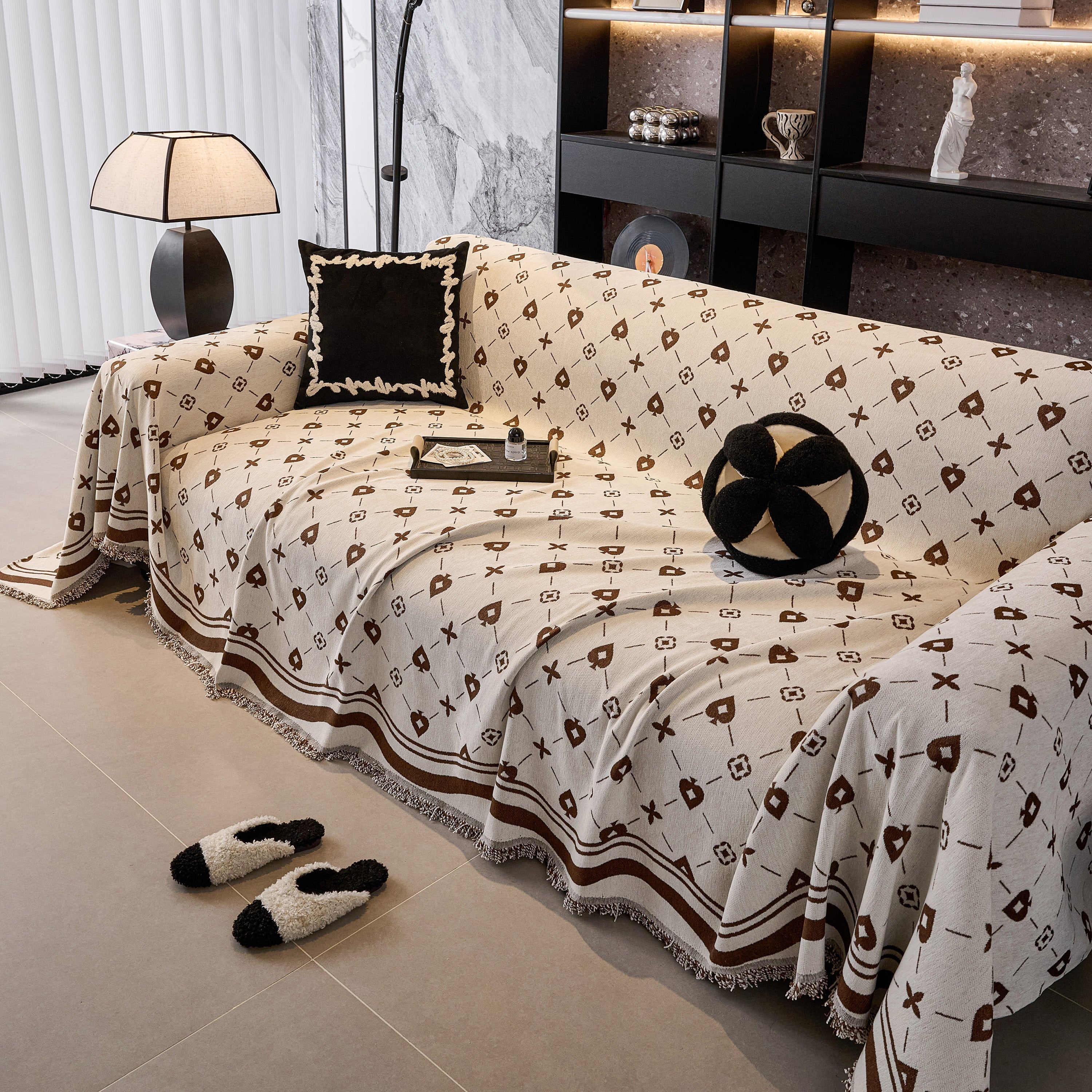 Chenille Jacquard Sofa Throw Cover Blanket, Luxury Thick Woven Couch Cover for Sofa - Image 14