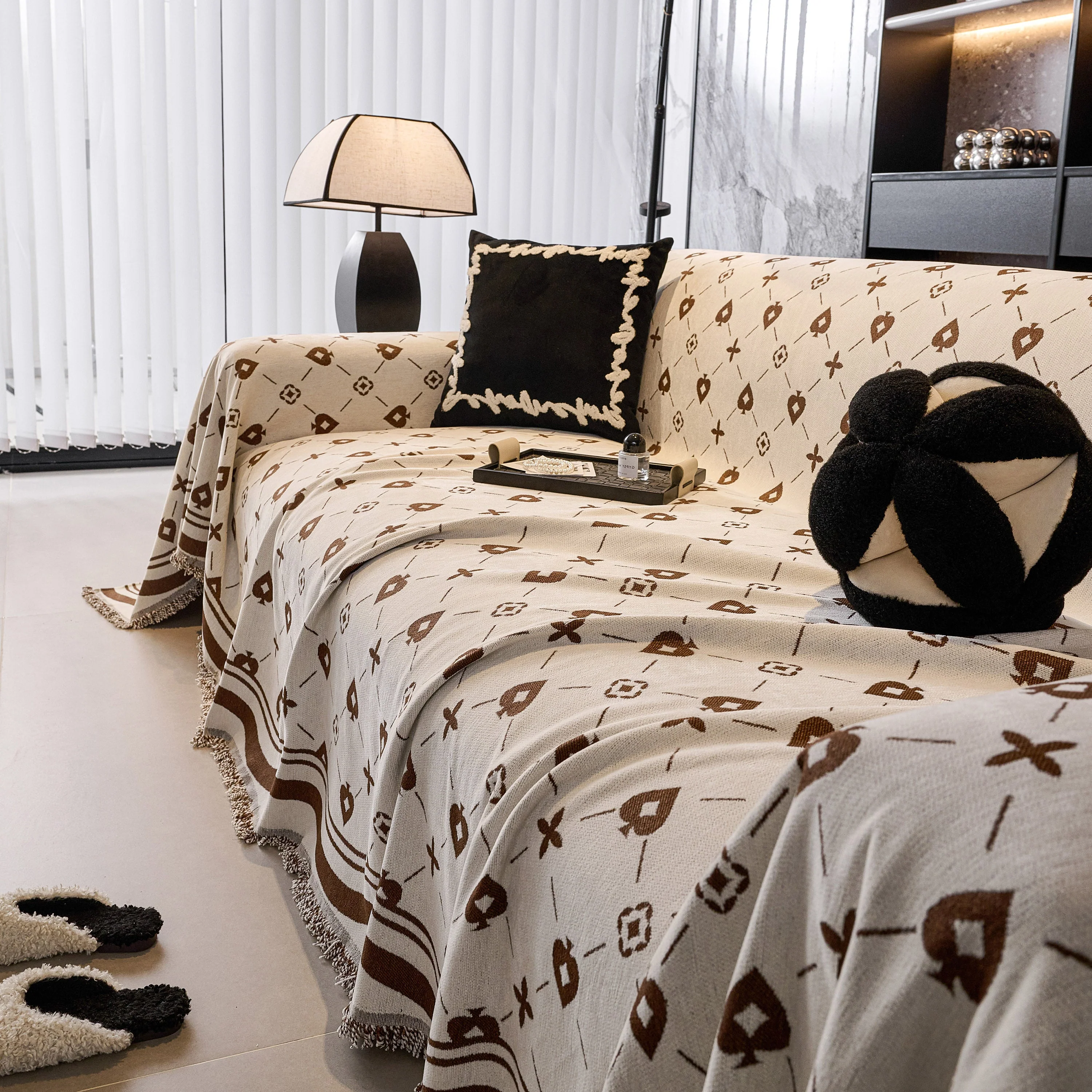 Chenille Jacquard Sofa Throw Cover Blanket, Luxury Thick Woven Couch Cover for Sofa - Image 15
