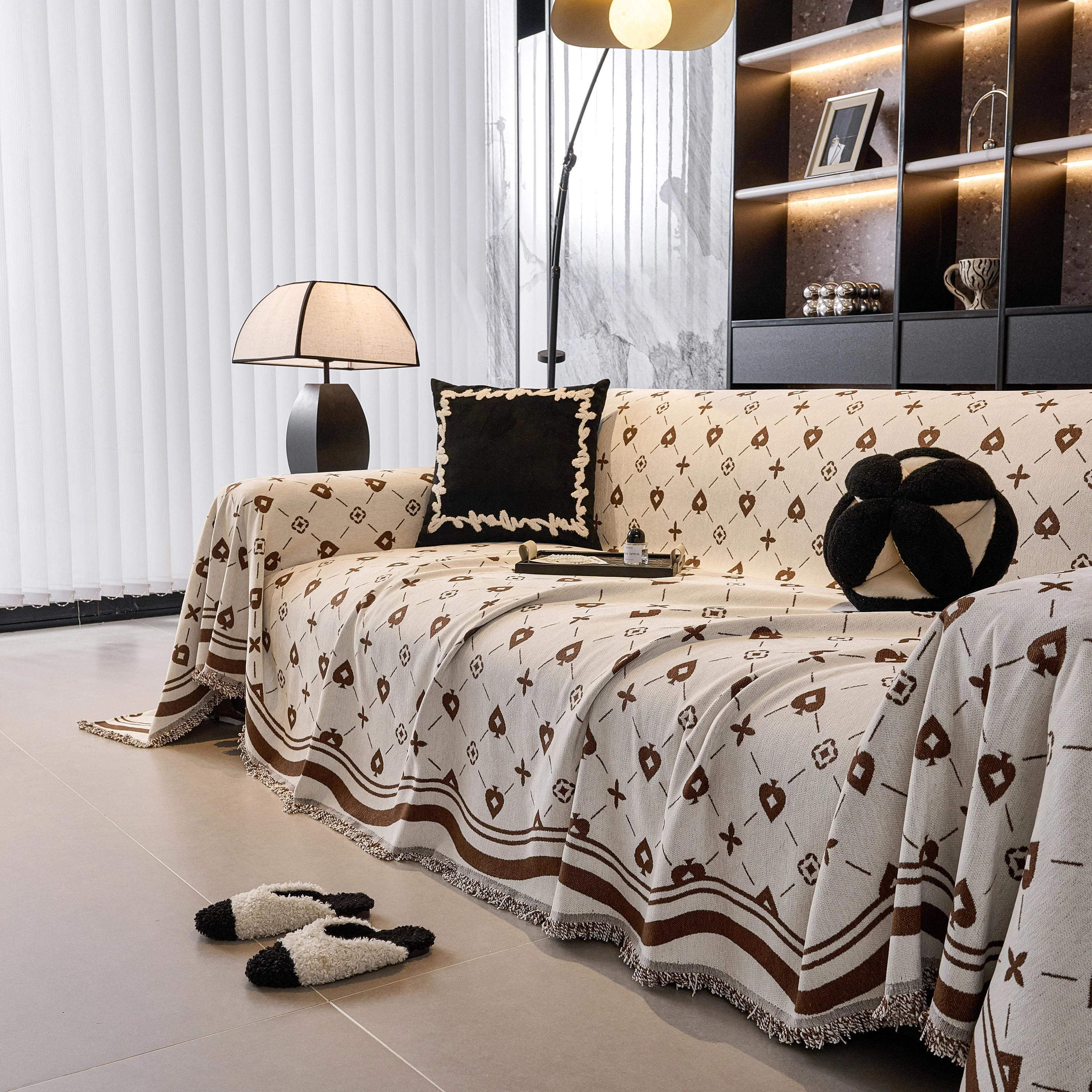 Chenille Jacquard Sofa Throw Cover Blanket, Luxury Thick Woven Couch Cover for Sofa - Image 16