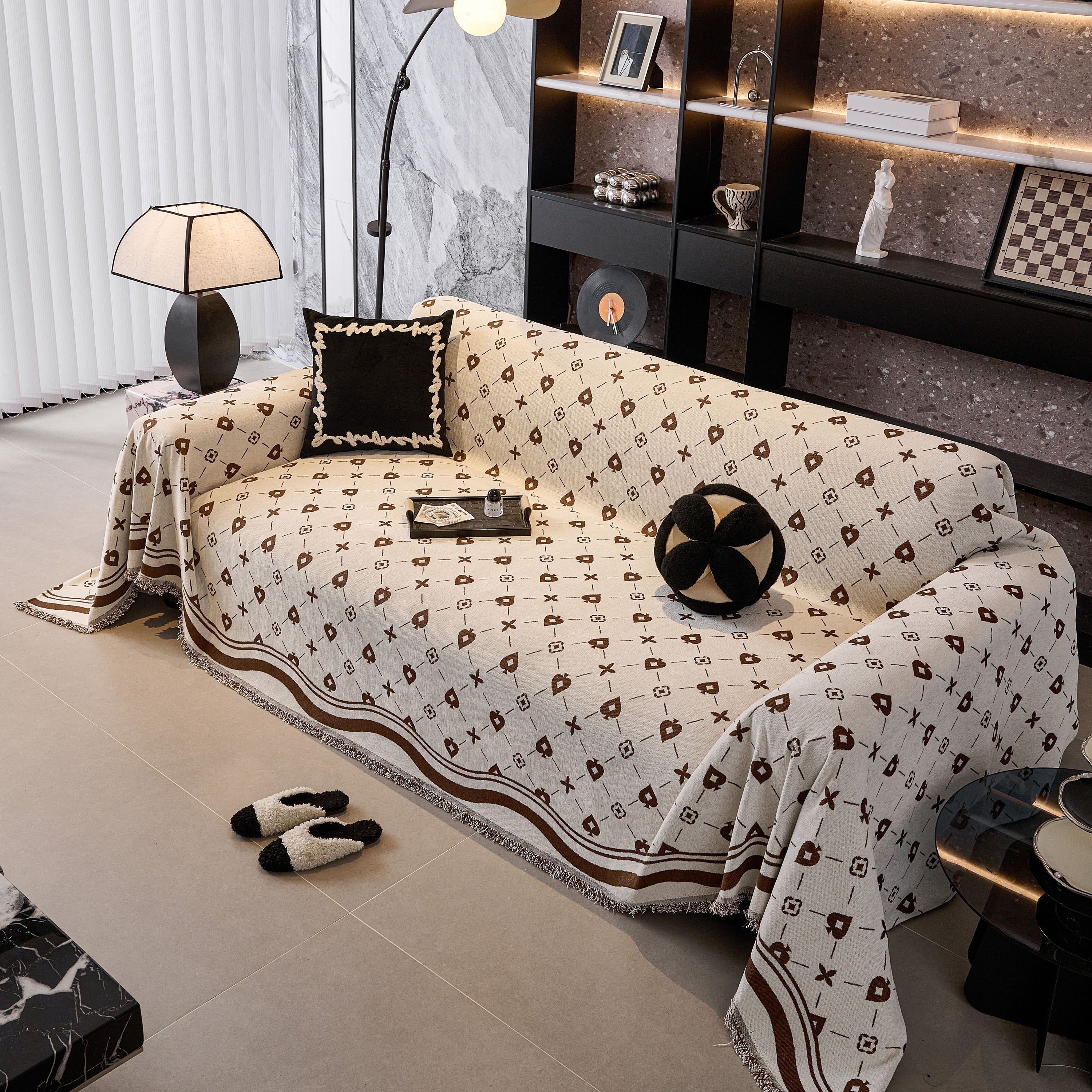 Chenille Jacquard Sofa Throw Cover Blanket, Luxury Thick Woven Couch Cover for Sofa - Image 21
