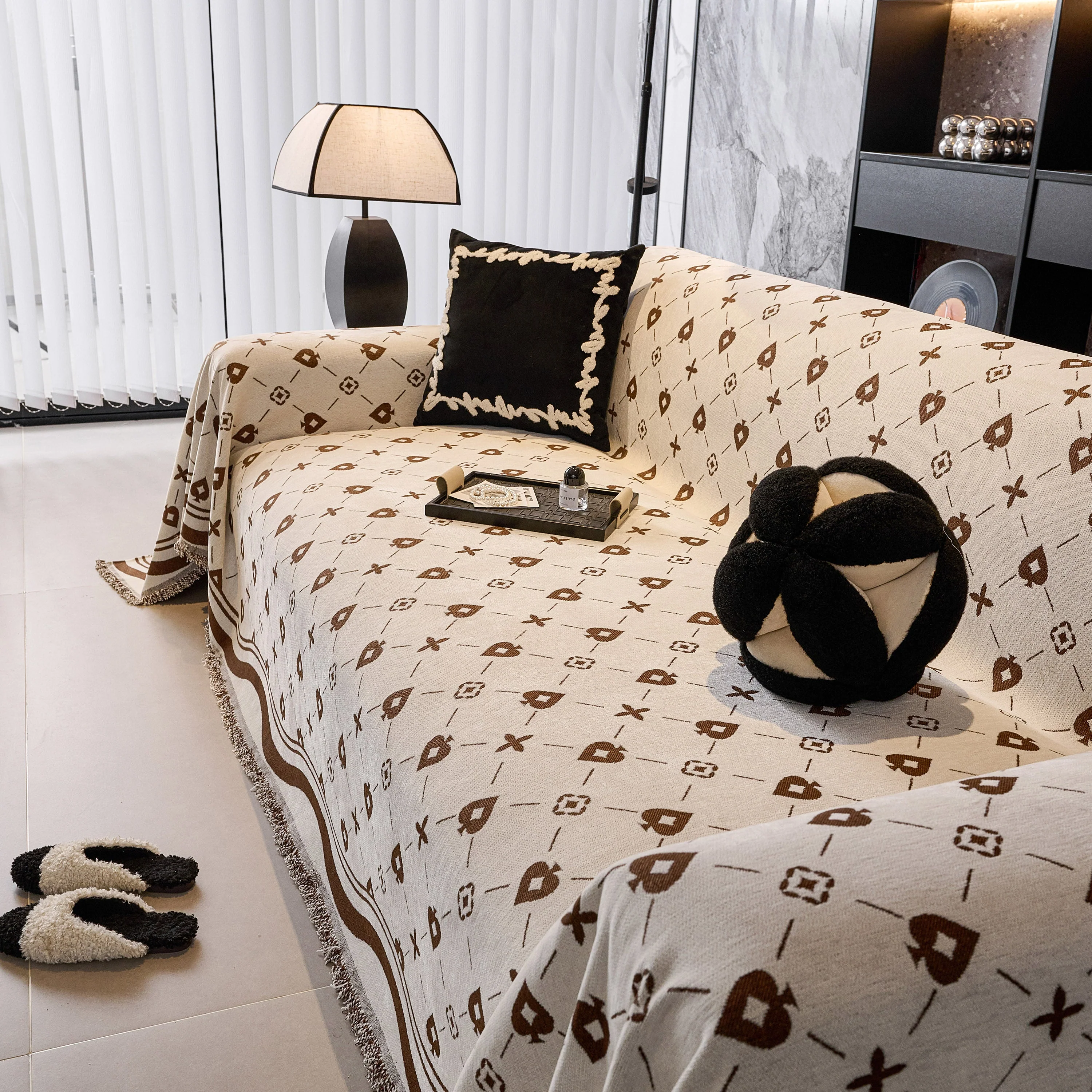 Chenille Jacquard Sofa Throw Cover Blanket, Luxury Thick Woven Couch Cover for Sofa - Image 22