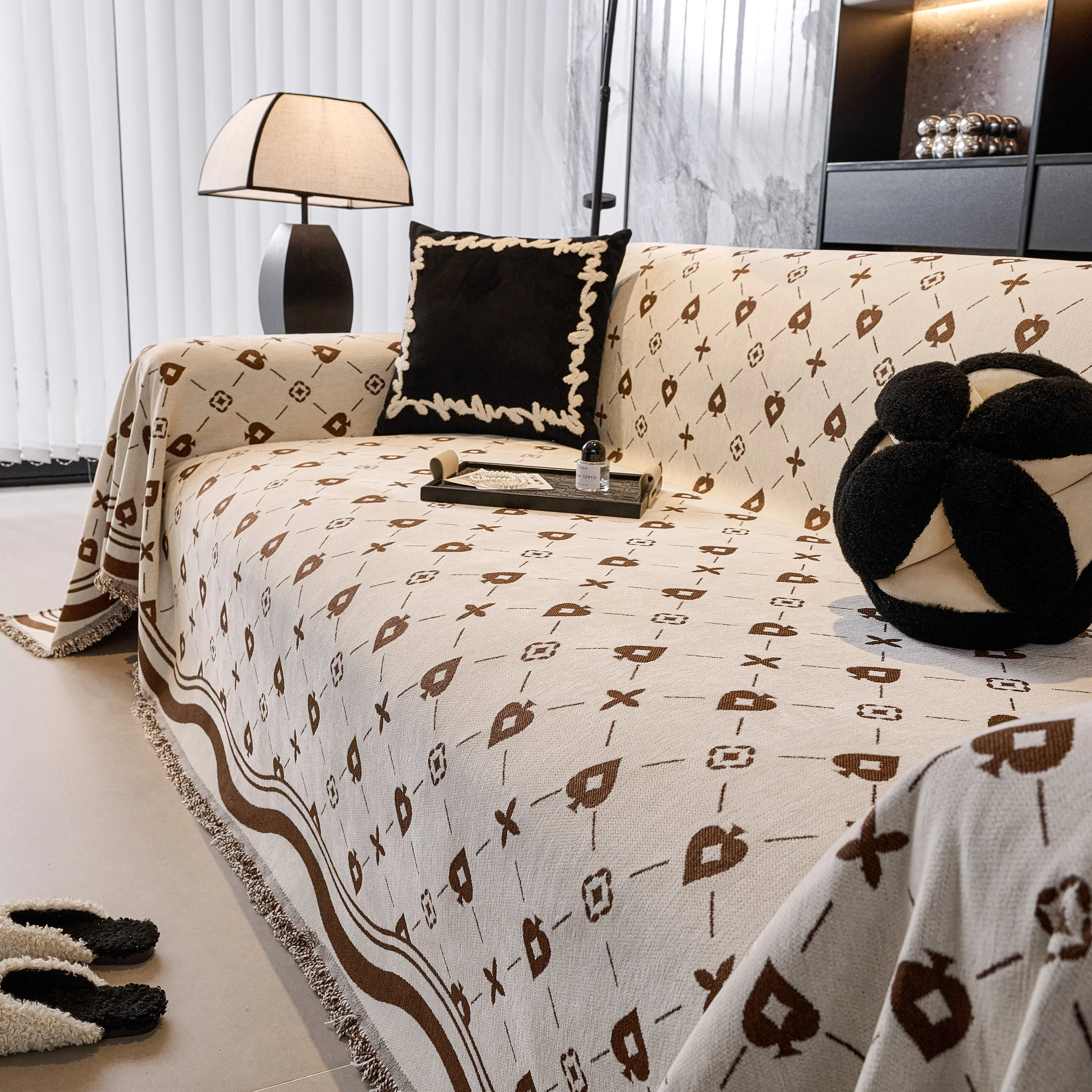 Chenille Jacquard Sofa Throw Cover Blanket, Luxury Thick Woven Couch Cover for Sofa - Image 23