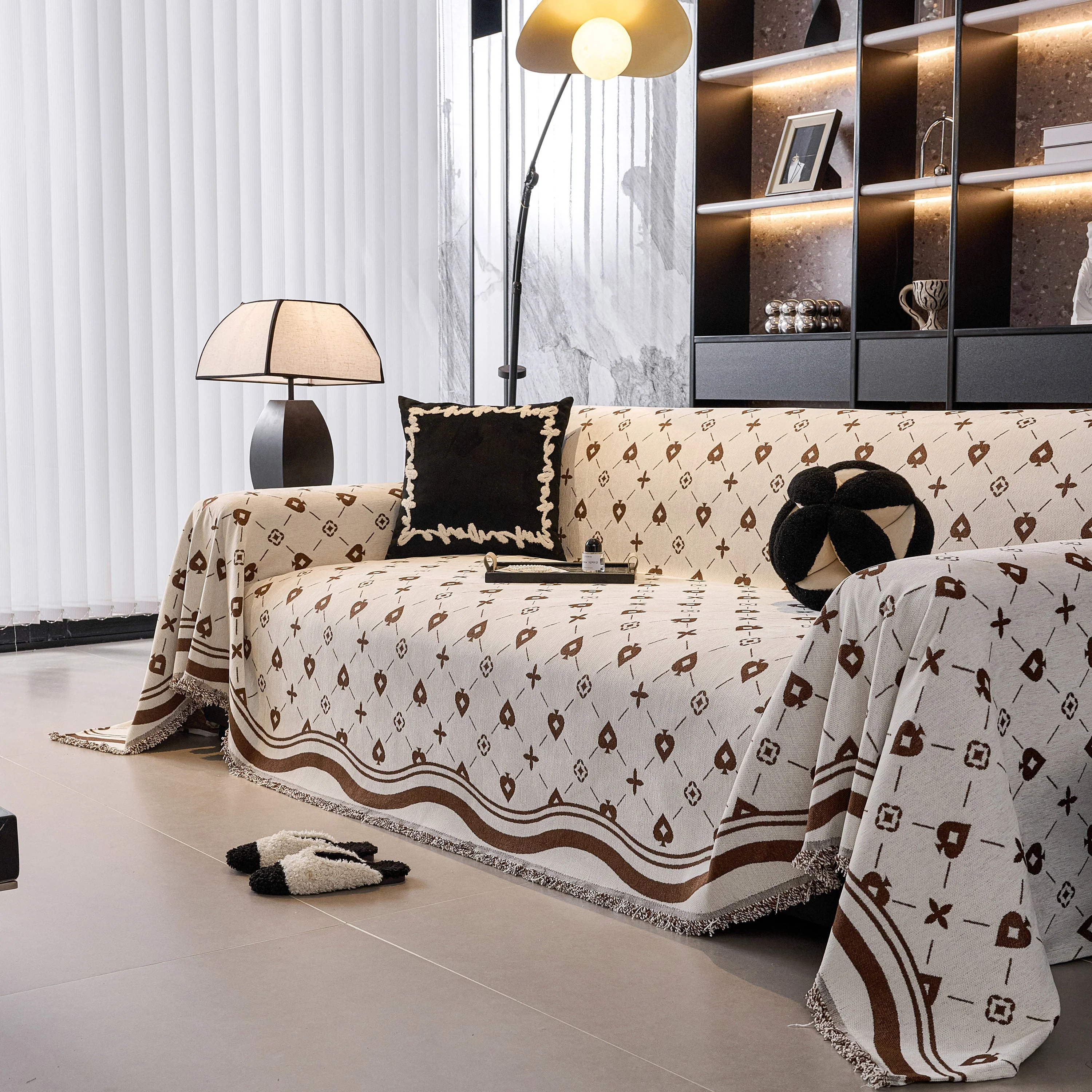 Chenille Jacquard Sofa Throw Cover Blanket, Luxury Thick Woven Couch Cover for Sofa - Image 24