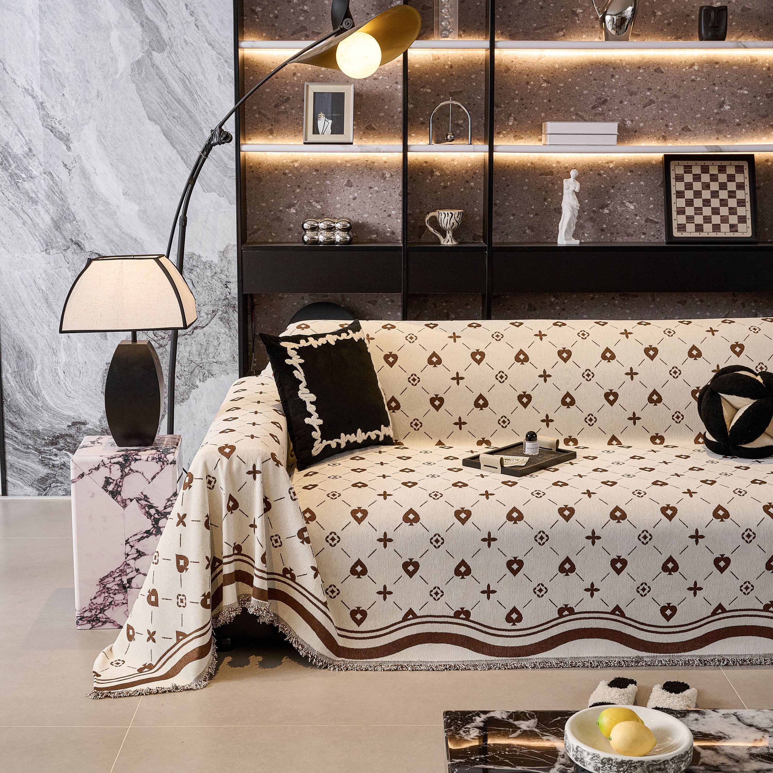 Chenille Jacquard Sofa Throw Cover Blanket, Luxury Thick Woven Couch Cover for Sofa - Image 25