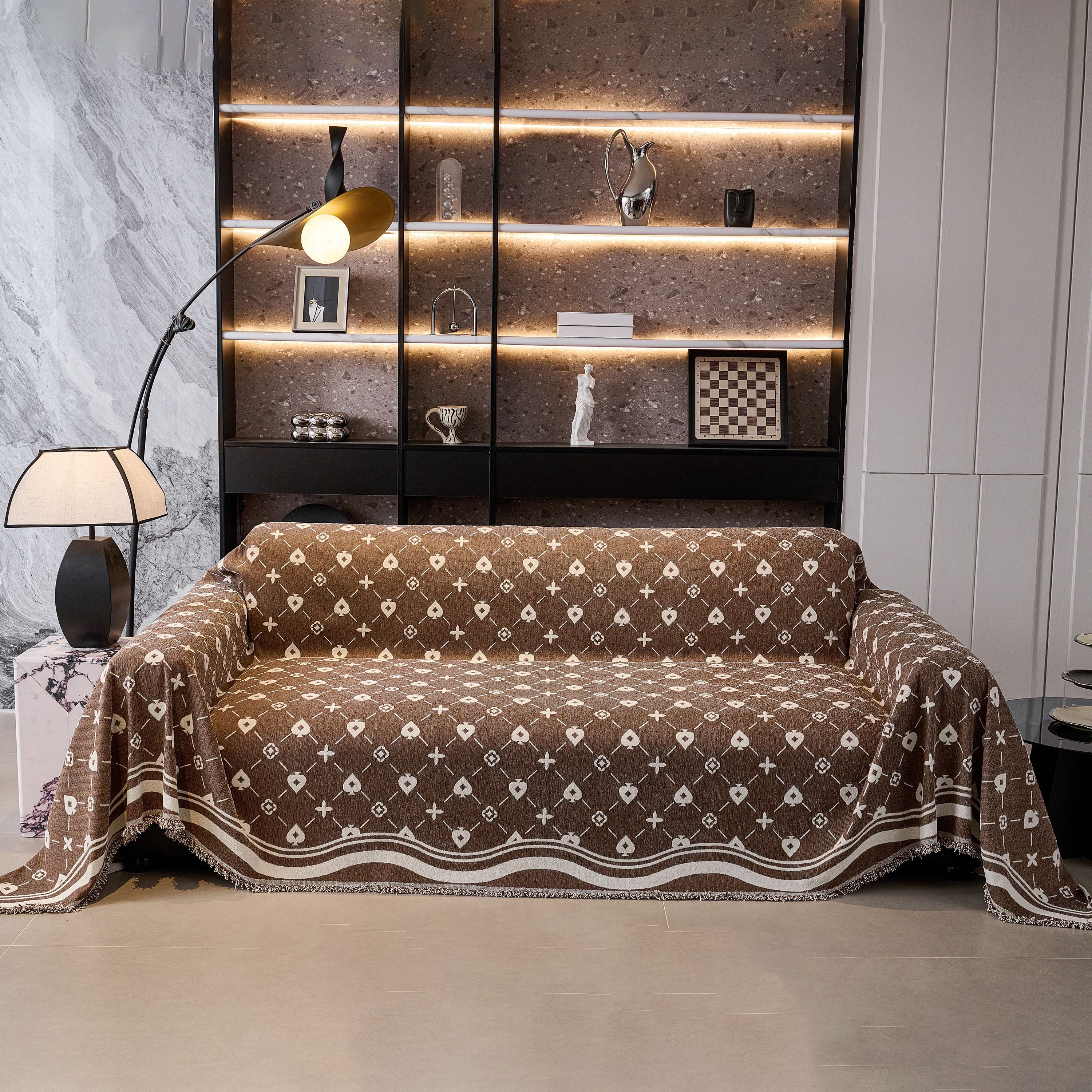 Chenille Jacquard Sofa Throw Cover Blanket, Luxury Thick Woven Couch Cover for Sofa - Image 27