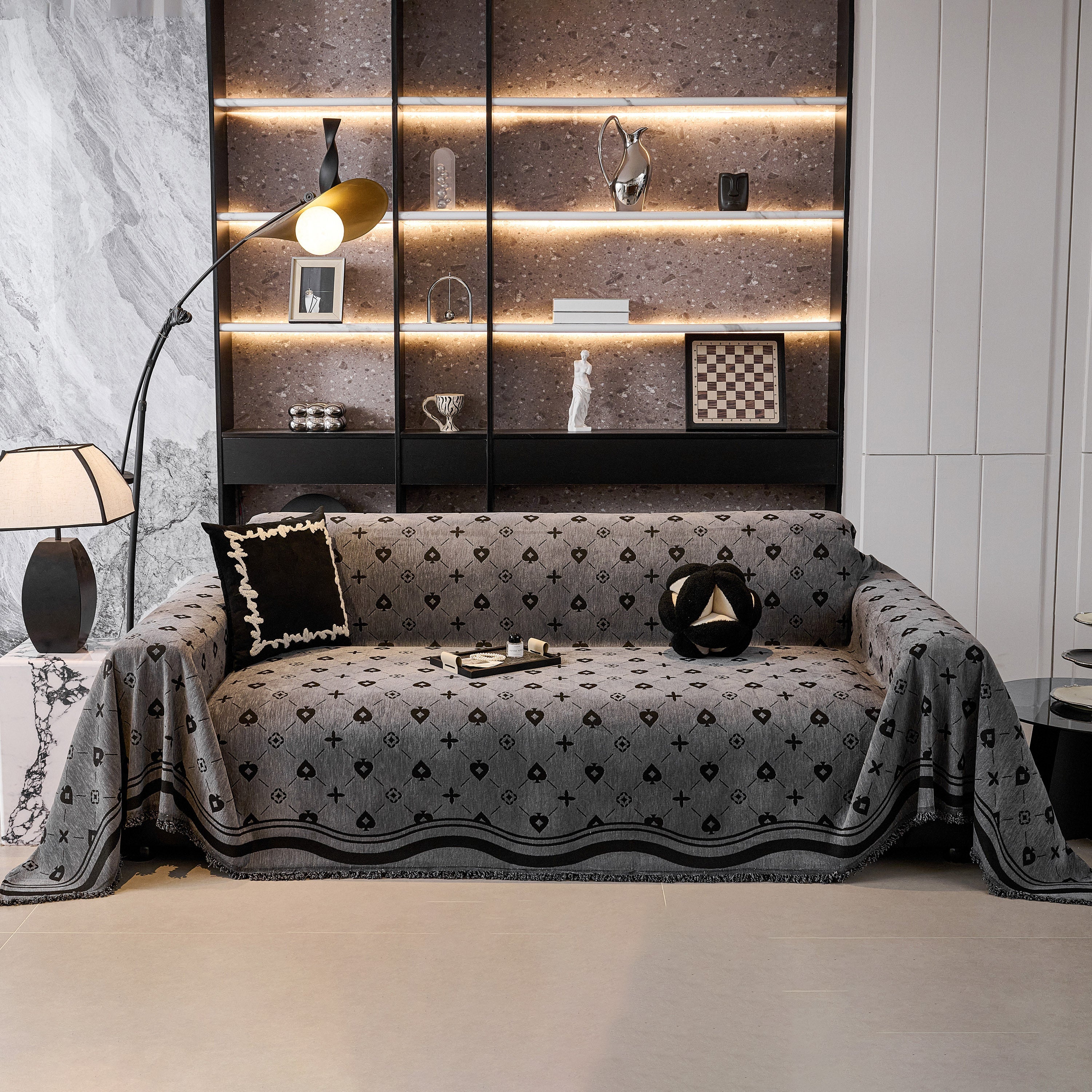 Chenille Jacquard Sofa Throw Cover Blanket, Luxury Thick Woven Couch Cover for Sofa - Image 29