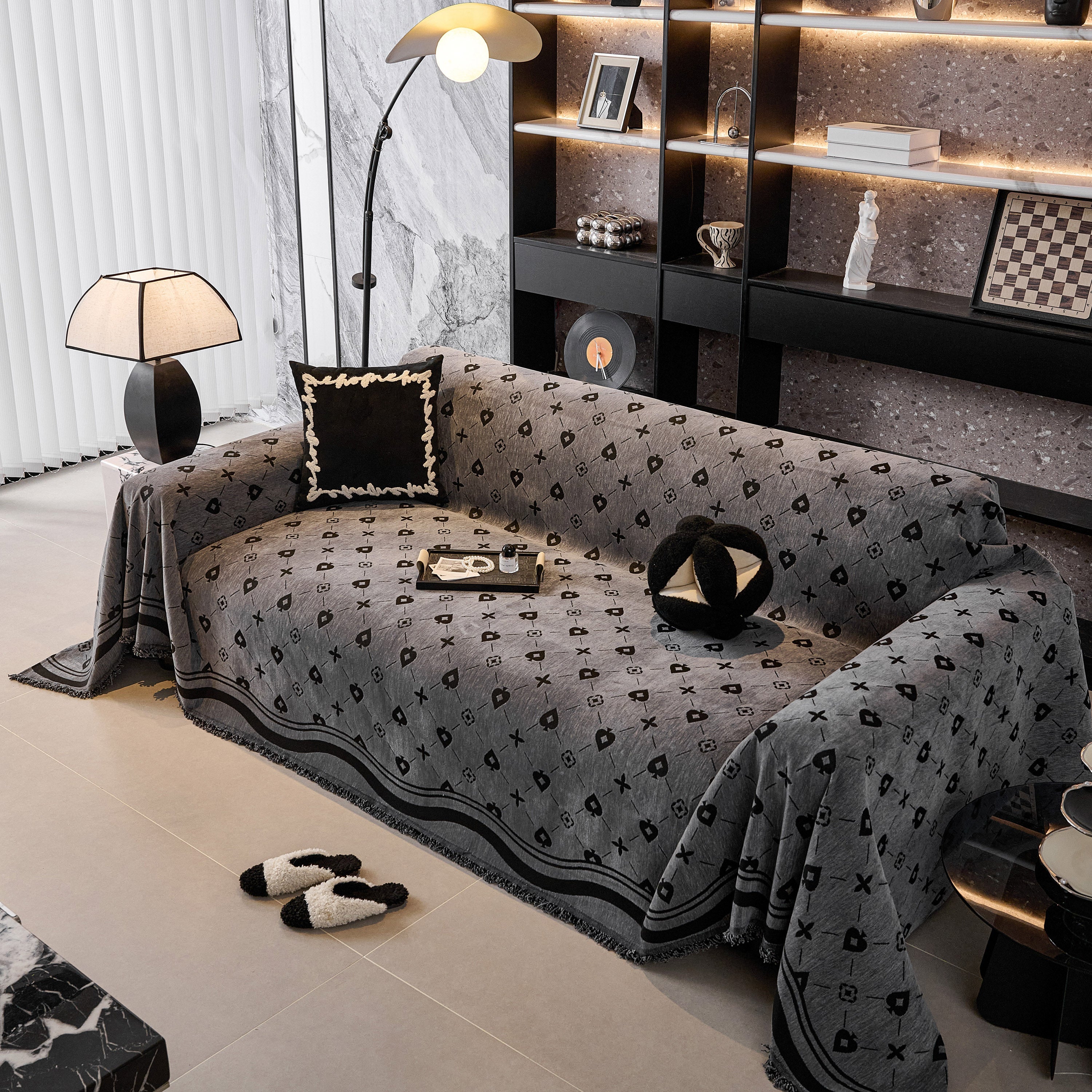 Chenille Jacquard Sofa Throw Cover Blanket, Luxury Thick Woven Couch Cover for Sofa - Image 31