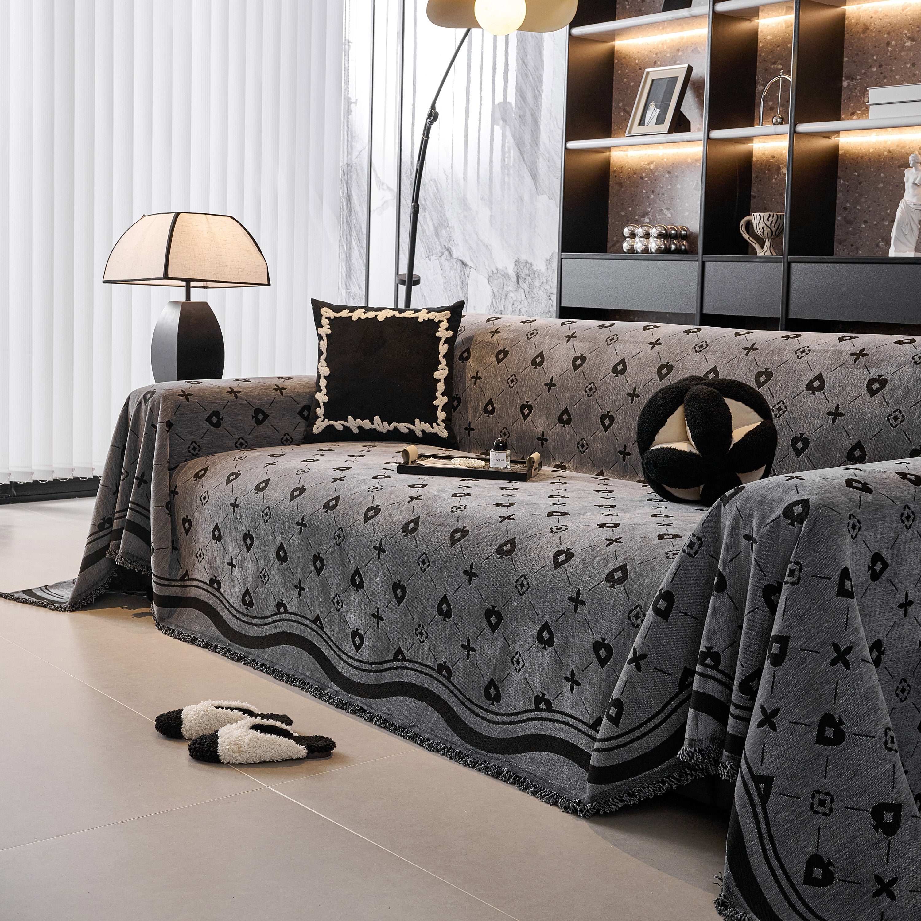 Chenille Jacquard Sofa Throw Cover Blanket, Luxury Thick Woven Couch Cover for Sofa - Image 32