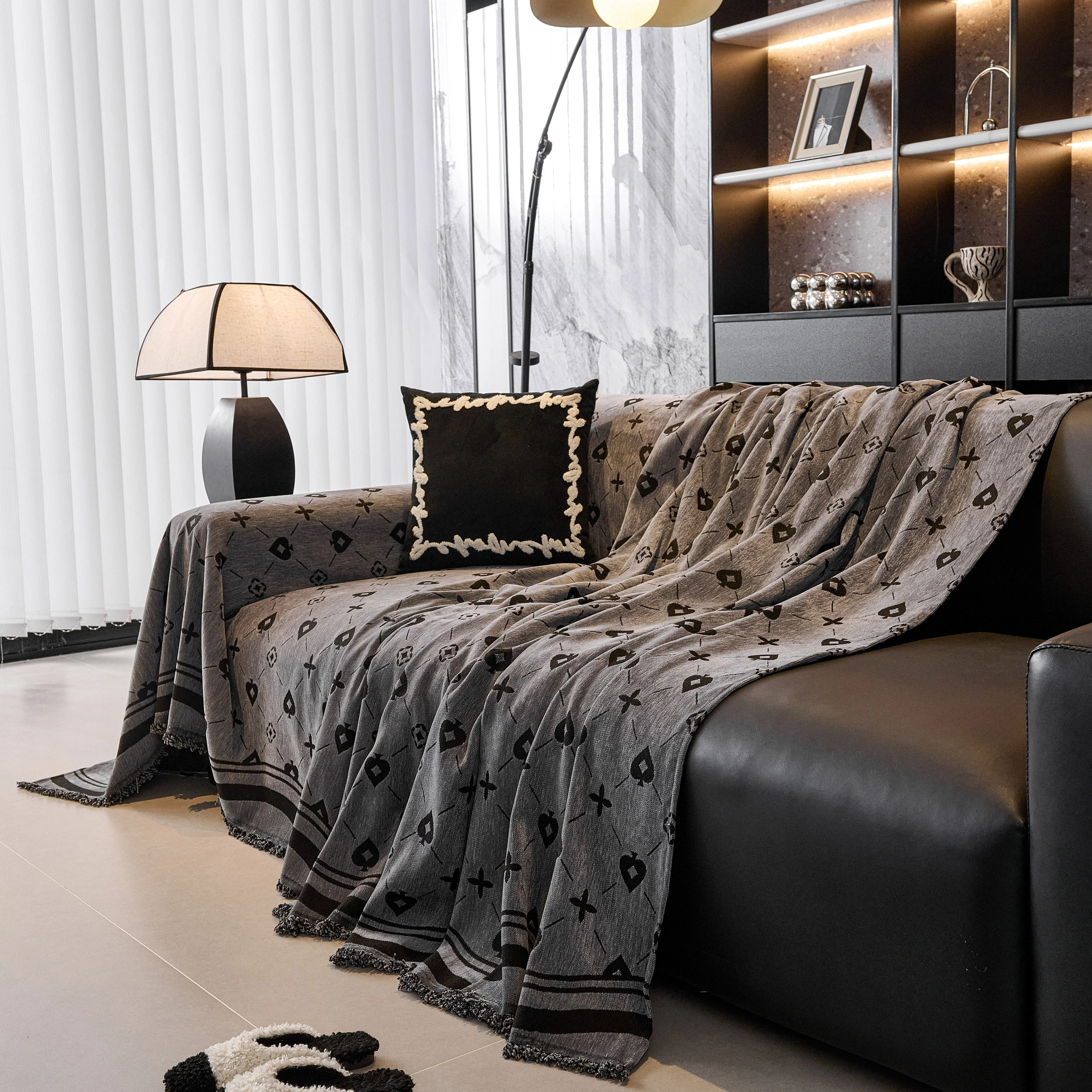 Chenille Jacquard Sofa Throw Cover Blanket, Luxury Thick Woven Couch Cover for Sofa - Image 40