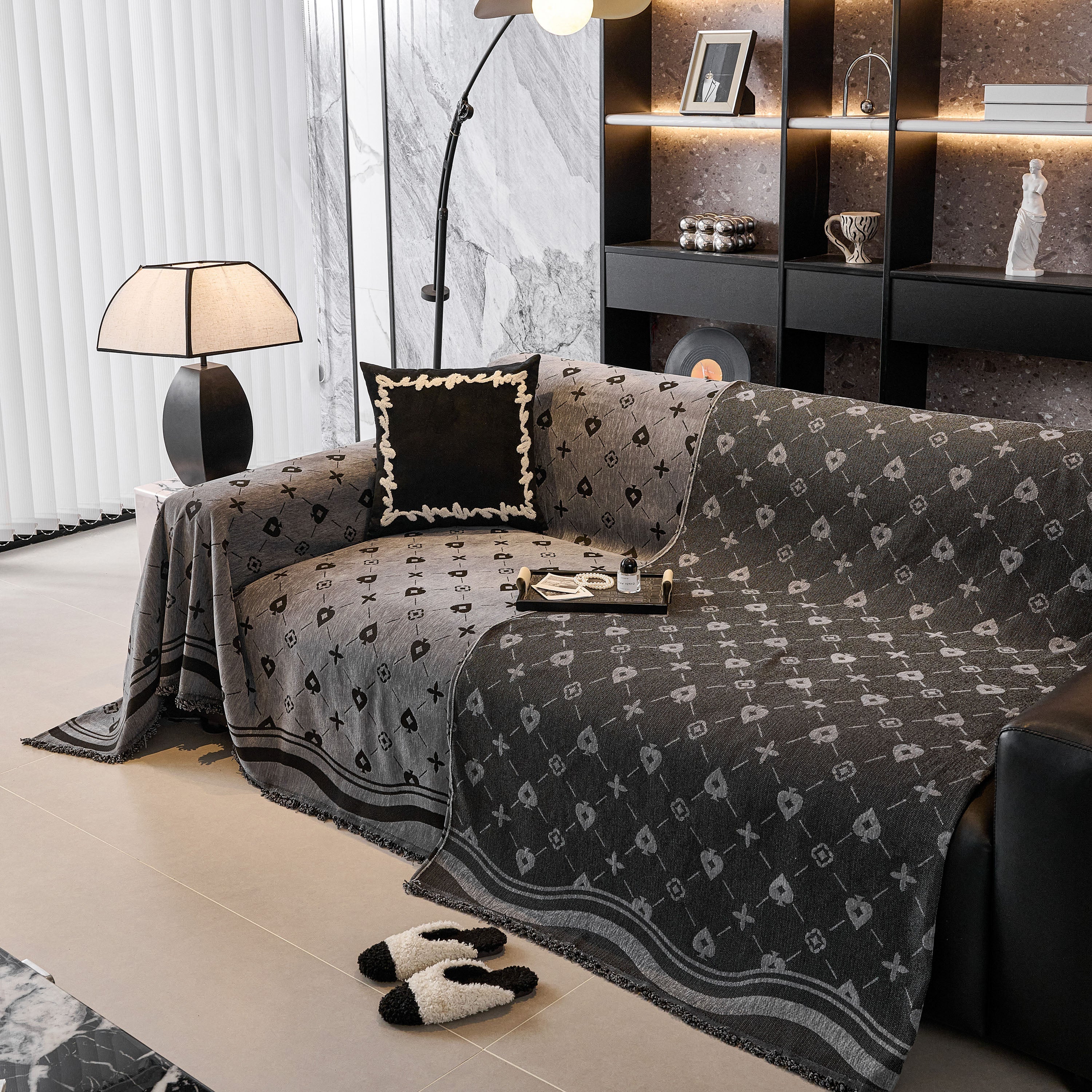Chenille Jacquard Sofa Throw Cover Blanket, Luxury Thick Woven Couch Cover for Sofa - Image 41