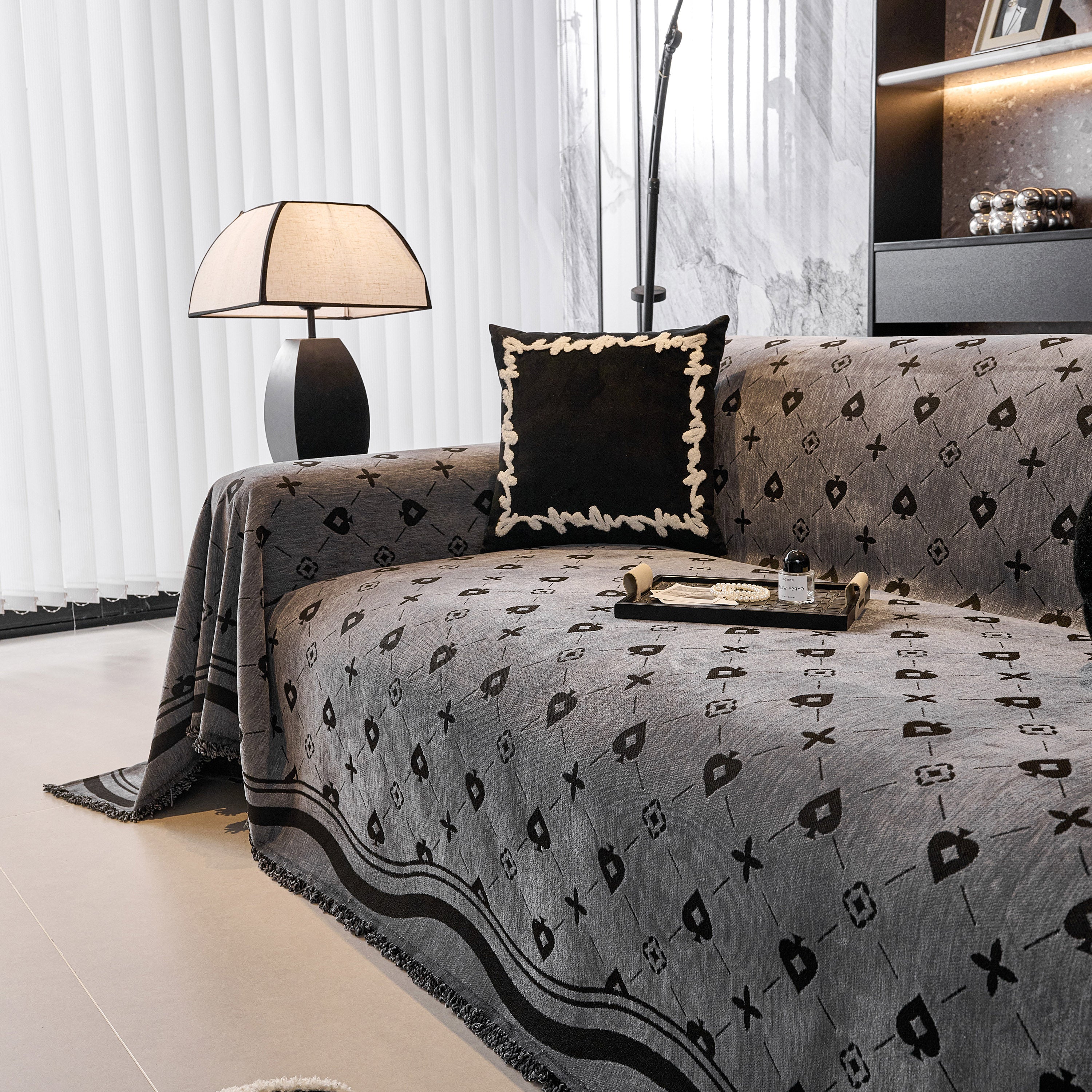 Chenille Jacquard Sofa Throw Cover Blanket, Luxury Thick Woven Couch Cover for Sofa - Image 50