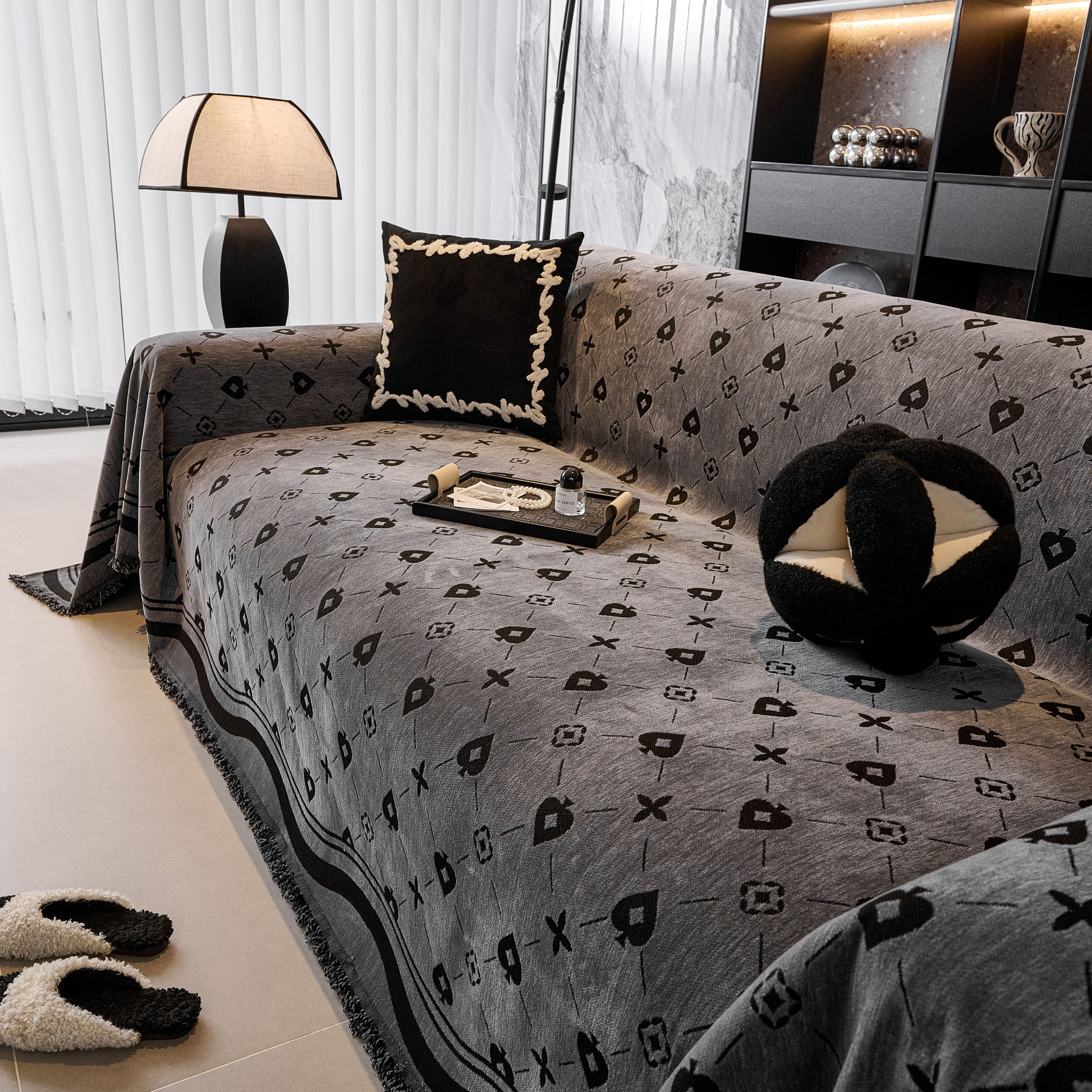 Chenille Jacquard Sofa Throw Cover Blanket, Luxury Thick Woven Couch Cover for Sofa - Image 51
