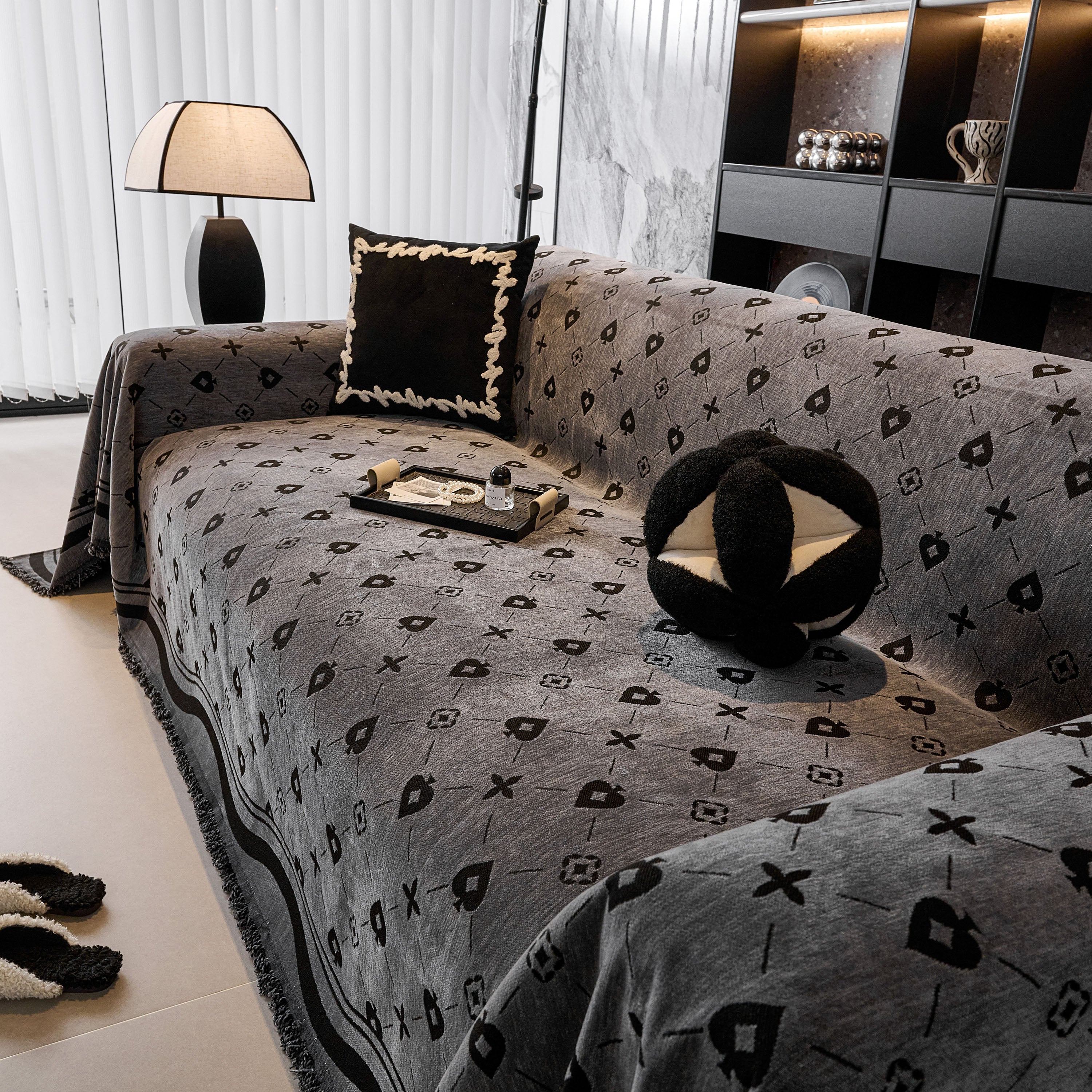 Chenille Jacquard Sofa Throw Cover Blanket, Luxury Thick Woven Couch Cover for Sofa - Image 52