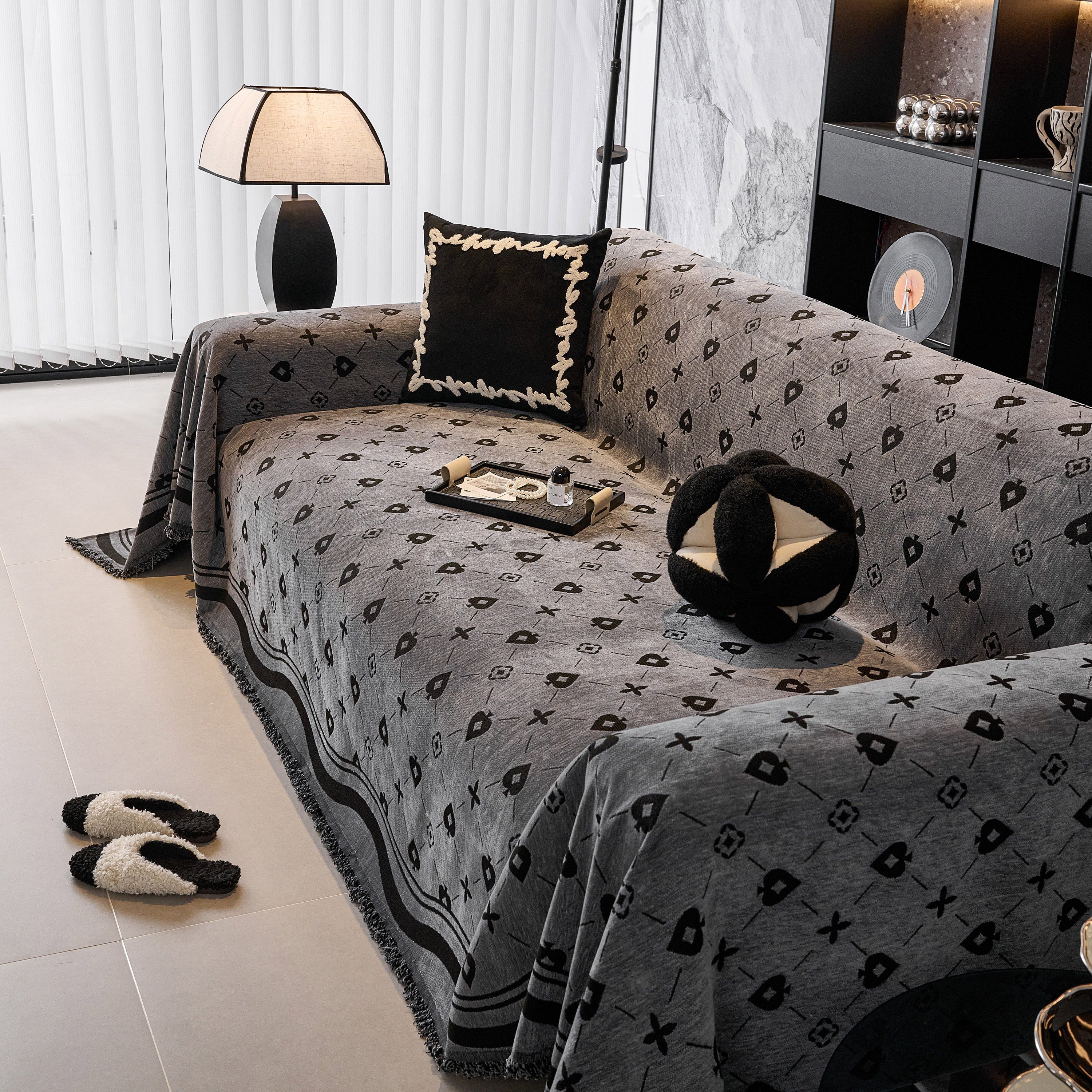 Chenille Jacquard Sofa Throw Cover Blanket, Luxury Thick Woven Couch Cover for Sofa - Image 53