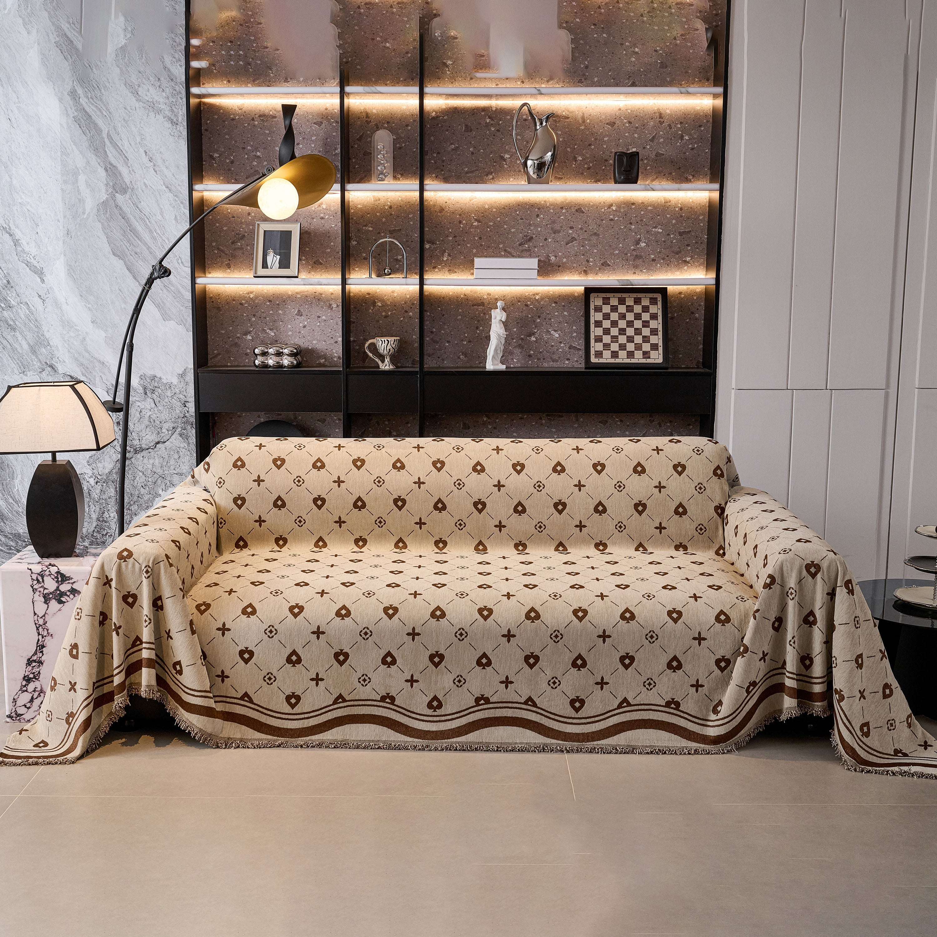 Chenille Jacquard Sofa Throw Cover Blanket, Luxury Thick Woven Couch Cover for Sofa - Image 59
