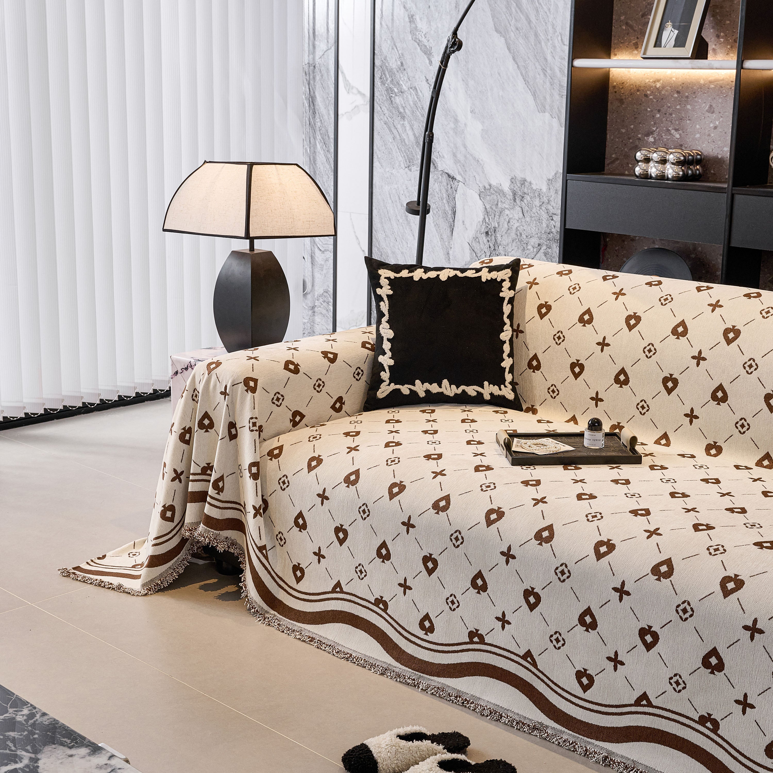 Chenille Jacquard Sofa Throw Cover Blanket, Luxury Thick Woven Couch Cover for Sofa - Image 6