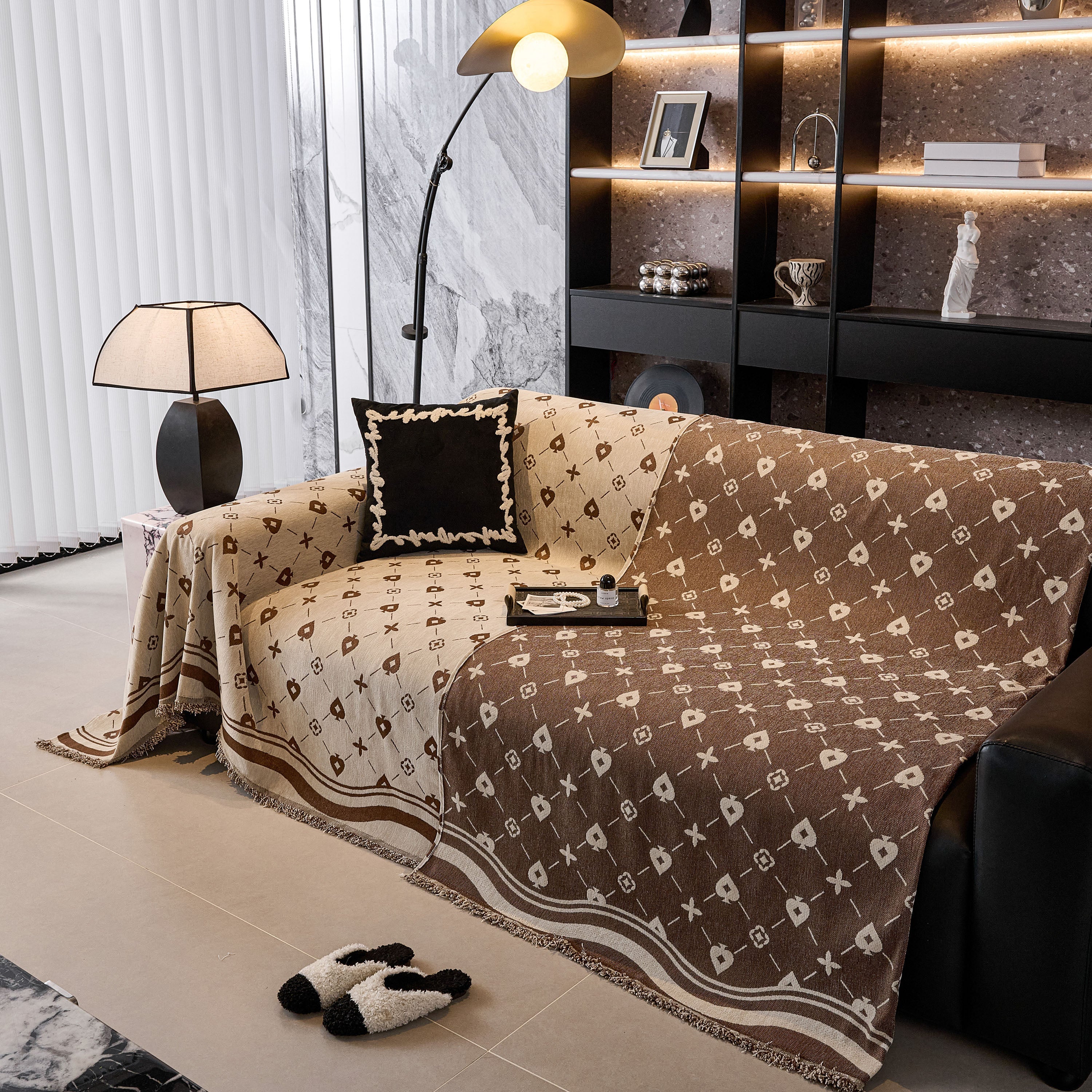 Chenille Jacquard Sofa Throw Cover Blanket, Luxury Thick Woven Couch Cover for Sofa - Image 71
