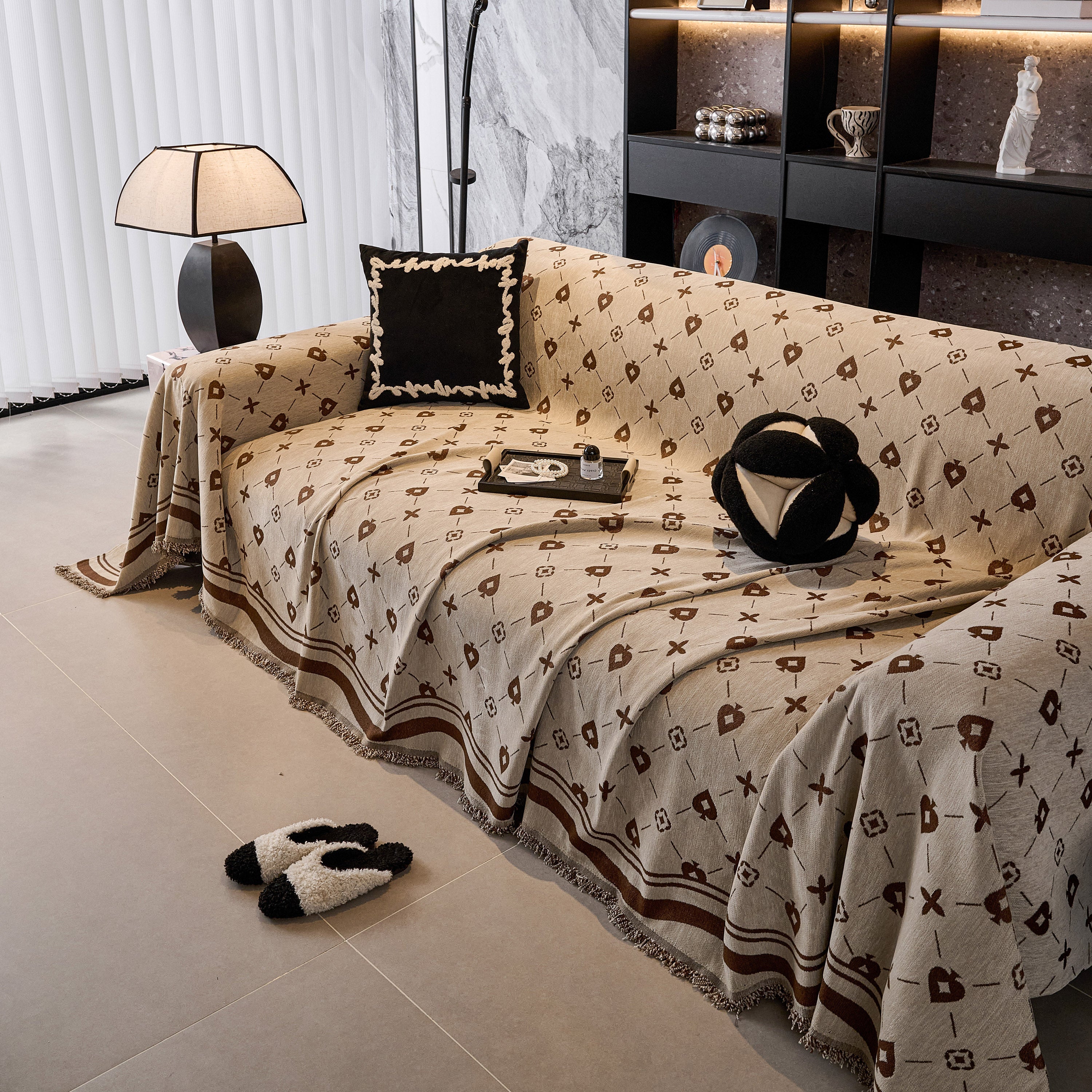 Chenille Jacquard Sofa Throw Cover Blanket, Luxury Thick Woven Couch Cover for Sofa - Image 72