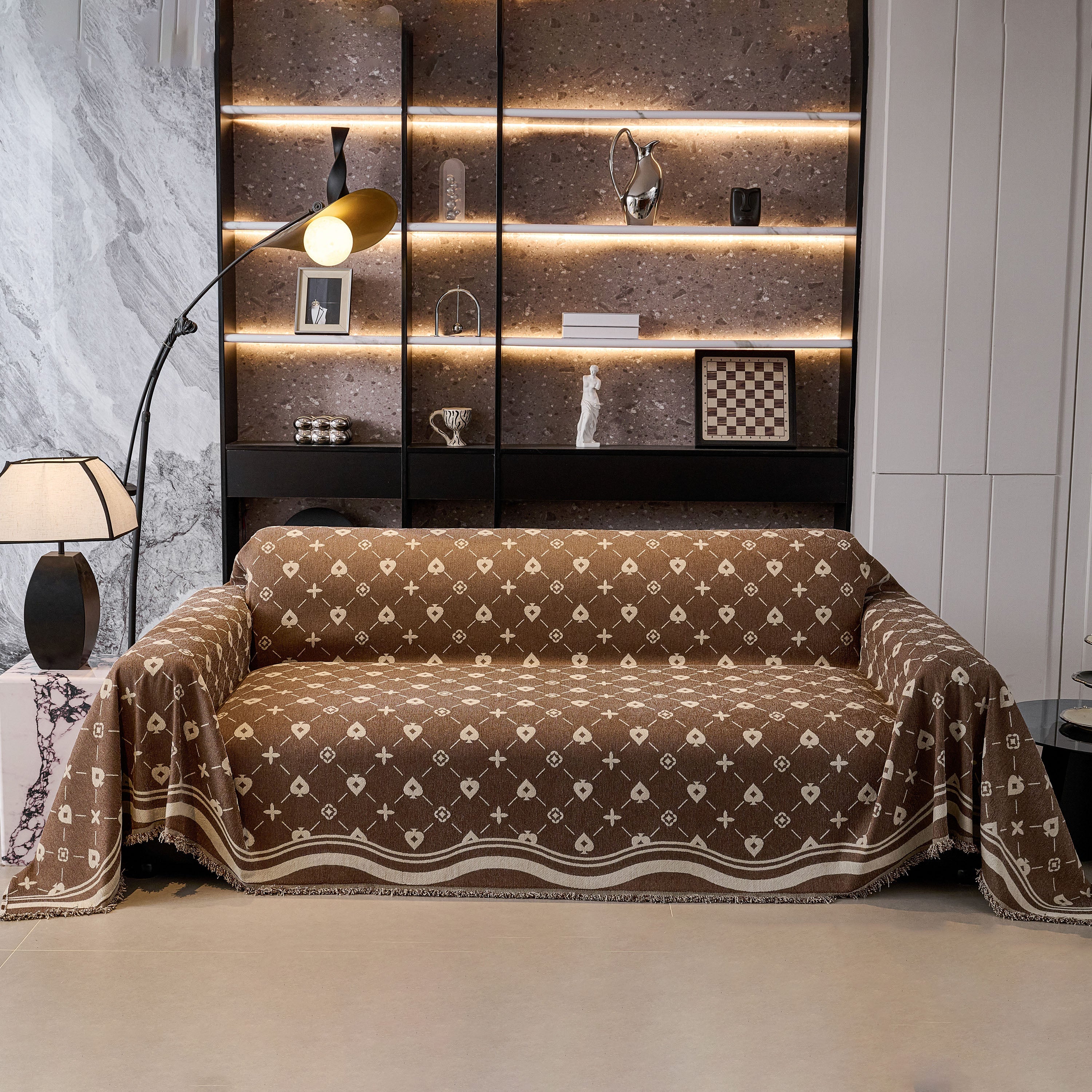 Chenille Jacquard Sofa Throw Cover Blanket, Luxury Thick Woven Couch Cover for Sofa - Image 84