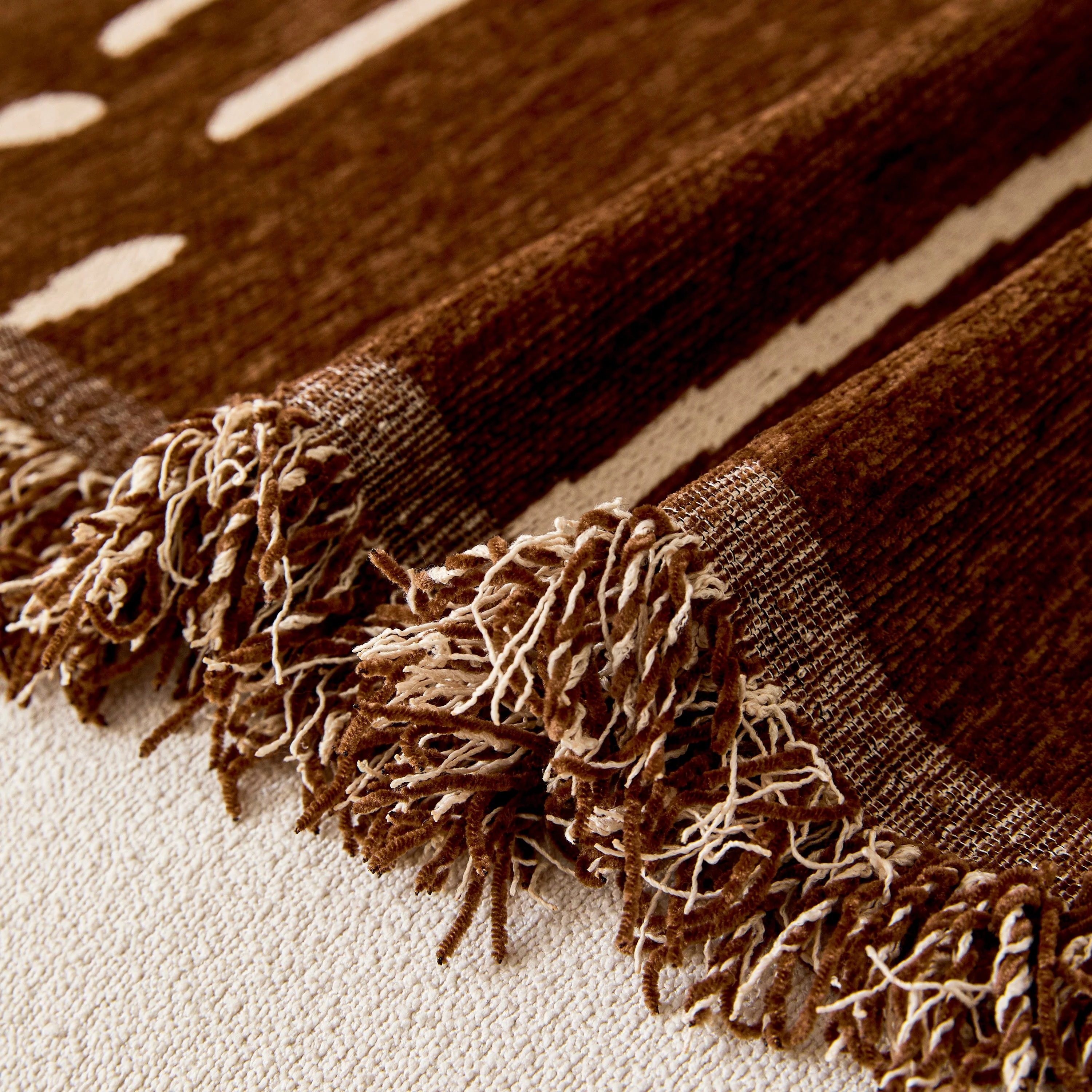 Chenille Jacquard Sofa Throw Cover with Tassel Soft Thick Couch Protector Blanket - Image 81
