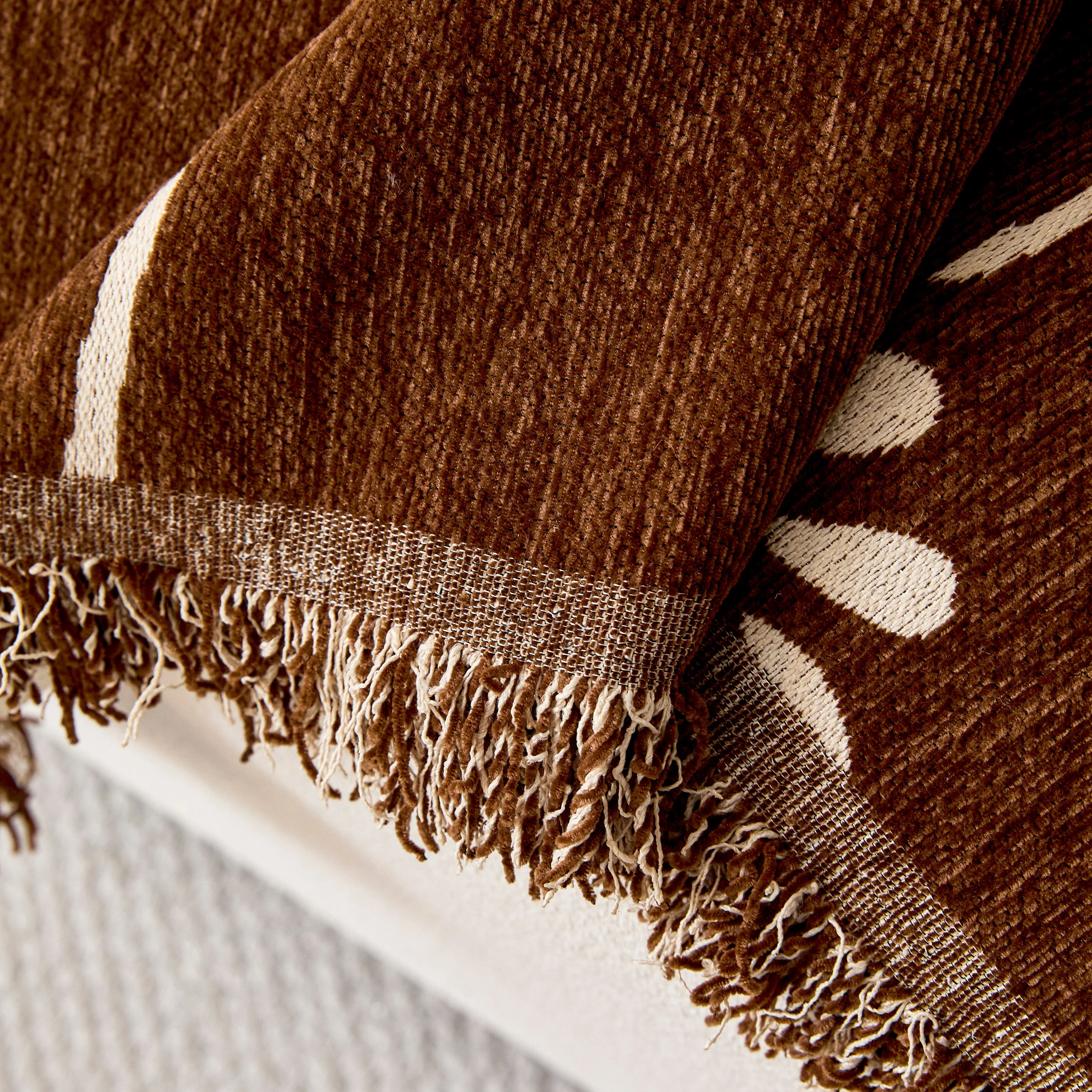 Chenille Jacquard Sofa Throw Cover with Tassel Soft Thick Couch Protector Blanket - Image 85