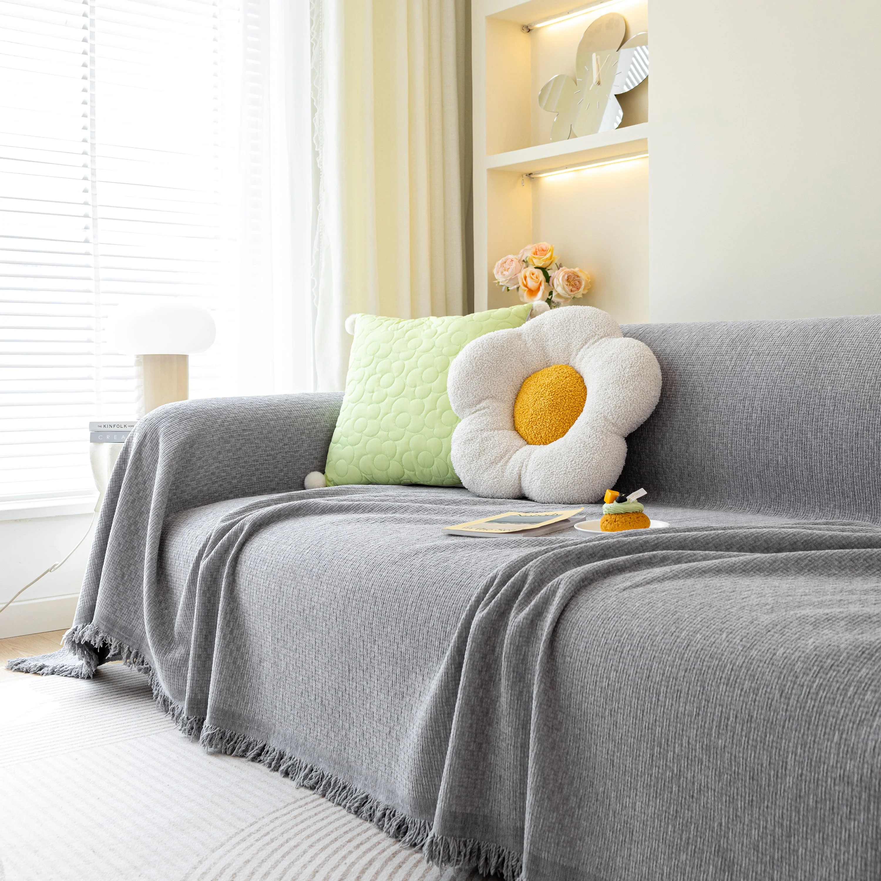 Chenille Large Throw Couch Cover Blanket with Water-Resistant for Futon, Loveseat, and L-Shaped Sofa - Image 10