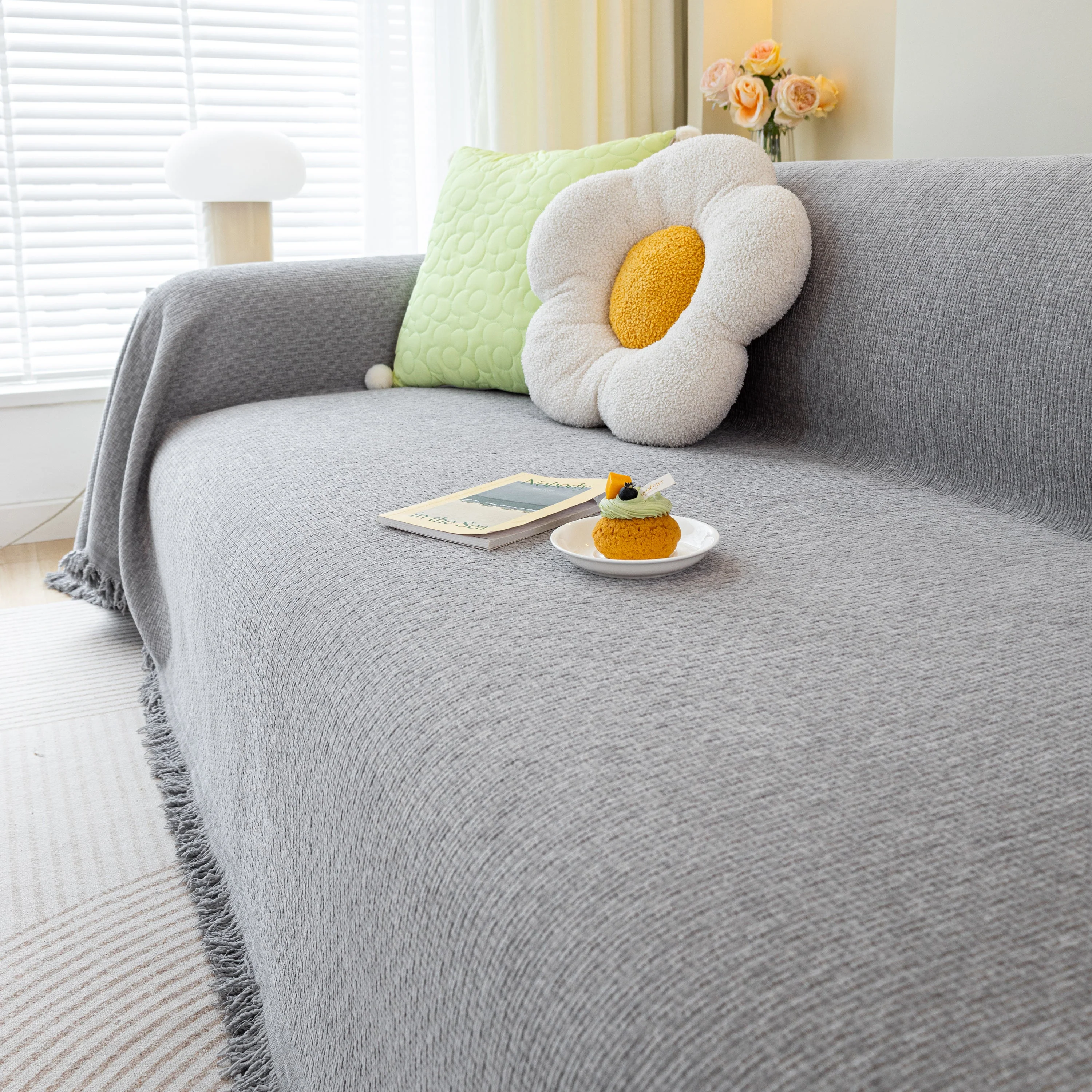 Chenille Large Throw Couch Cover Blanket with Water-Resistant for Futon, Loveseat, and L-Shaped Sofa - Image 13