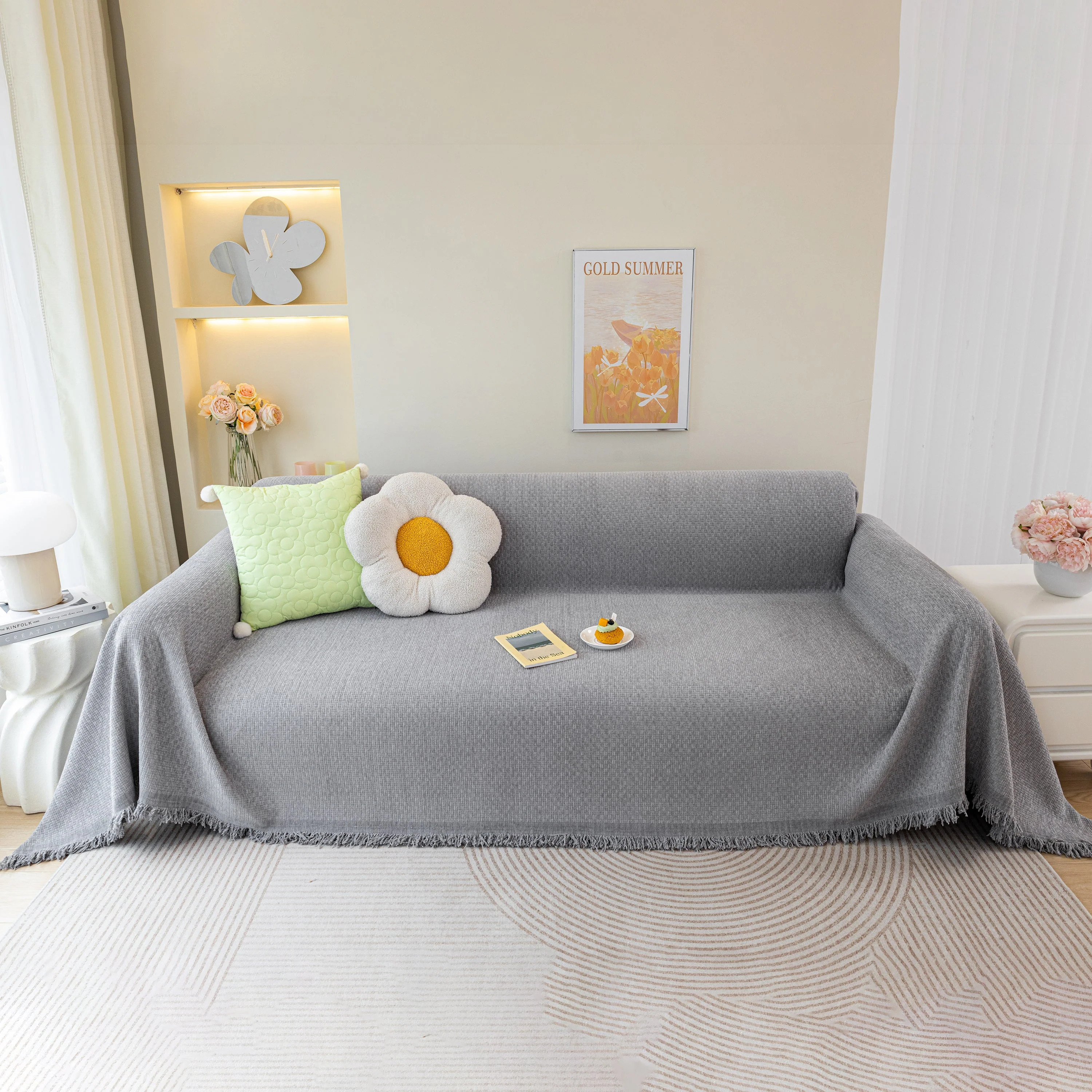 Chenille Large Throw Couch Cover Blanket with Water-Resistant for Futon, Loveseat, and L-Shaped Sofa - Image 17