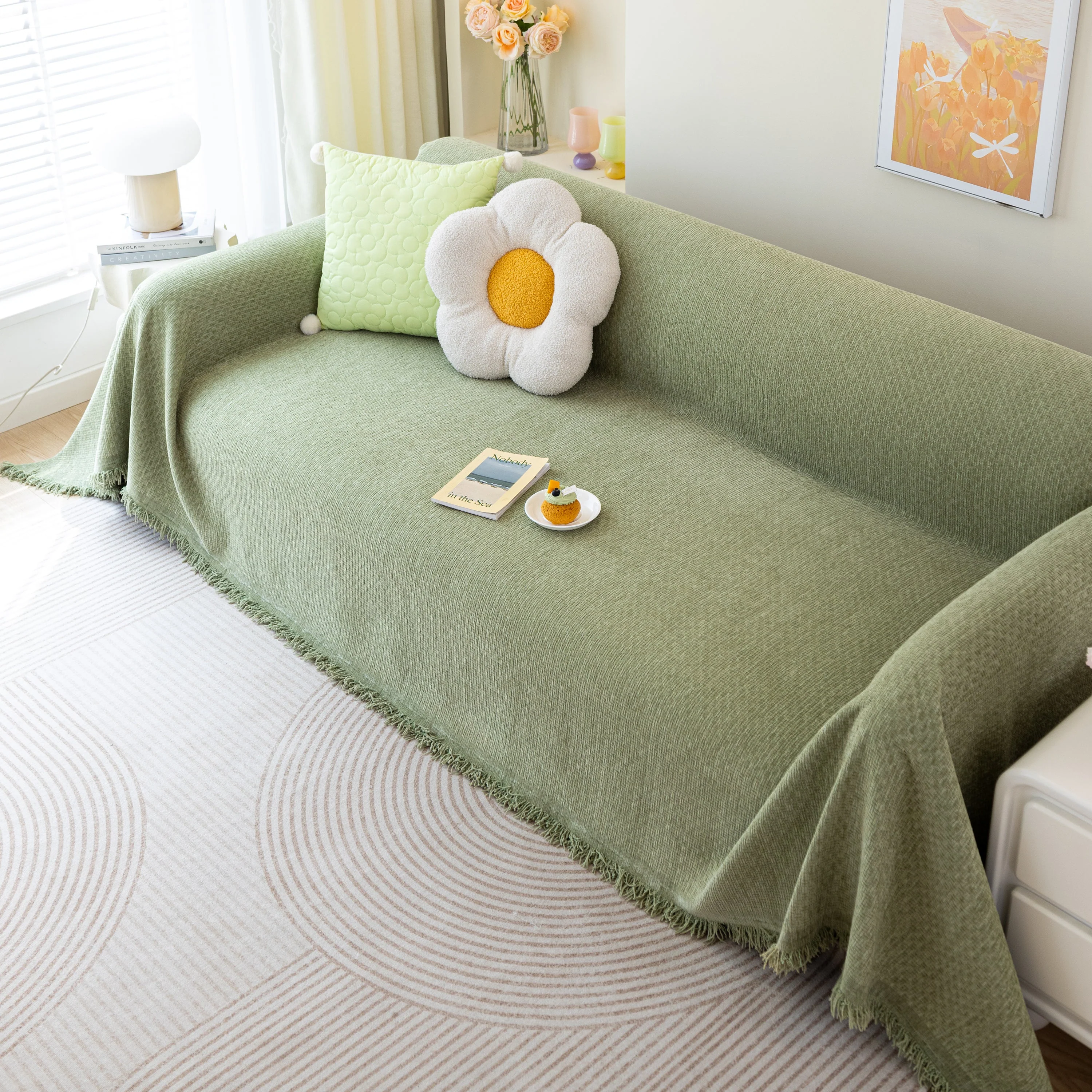 Chenille Large Throw Couch Cover Blanket with Water-Resistant for Futon, Loveseat, and L-Shaped Sofa - Image 36