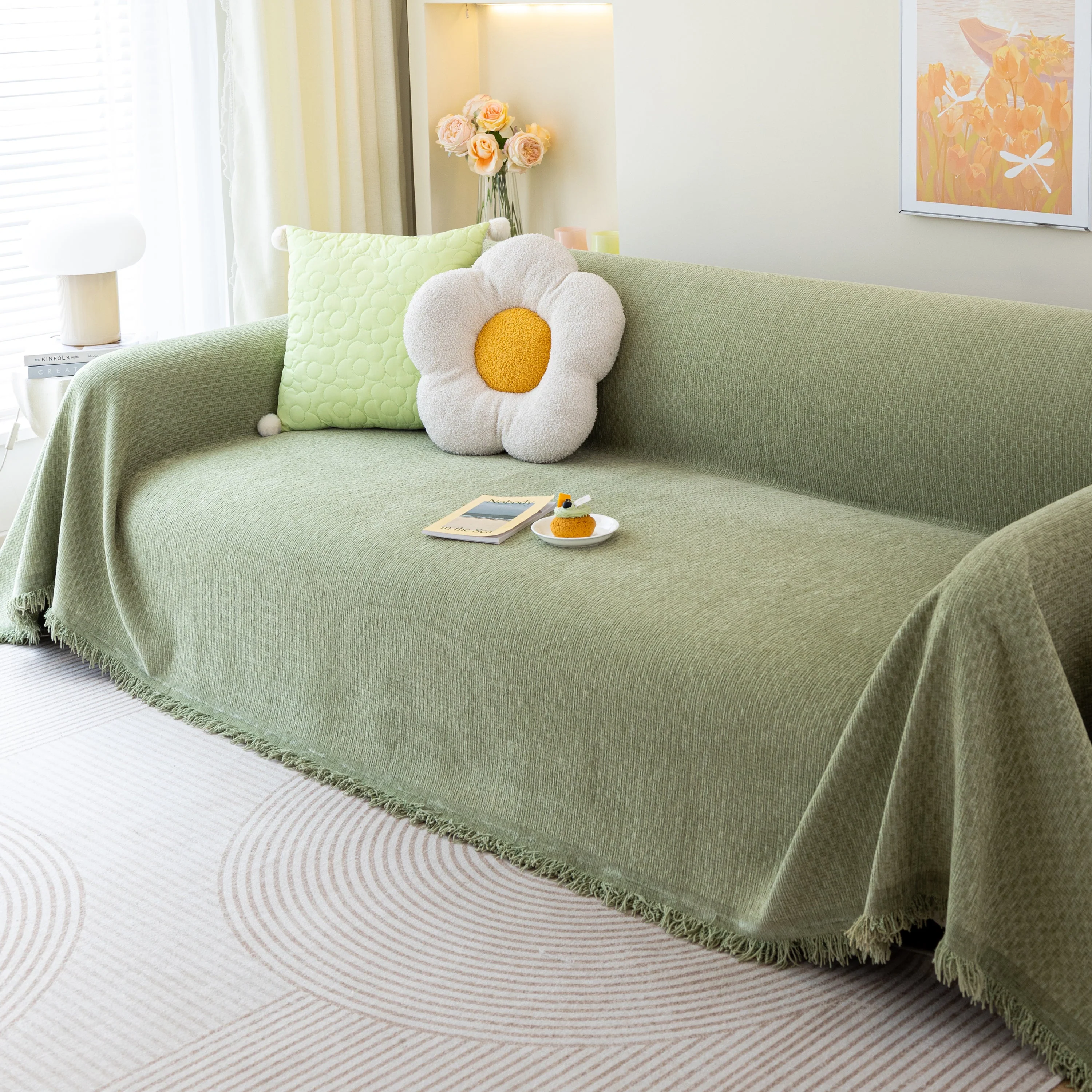 Chenille Large Throw Couch Cover Blanket with Water-Resistant for Futon, Loveseat, and L-Shaped Sofa - Image 37
