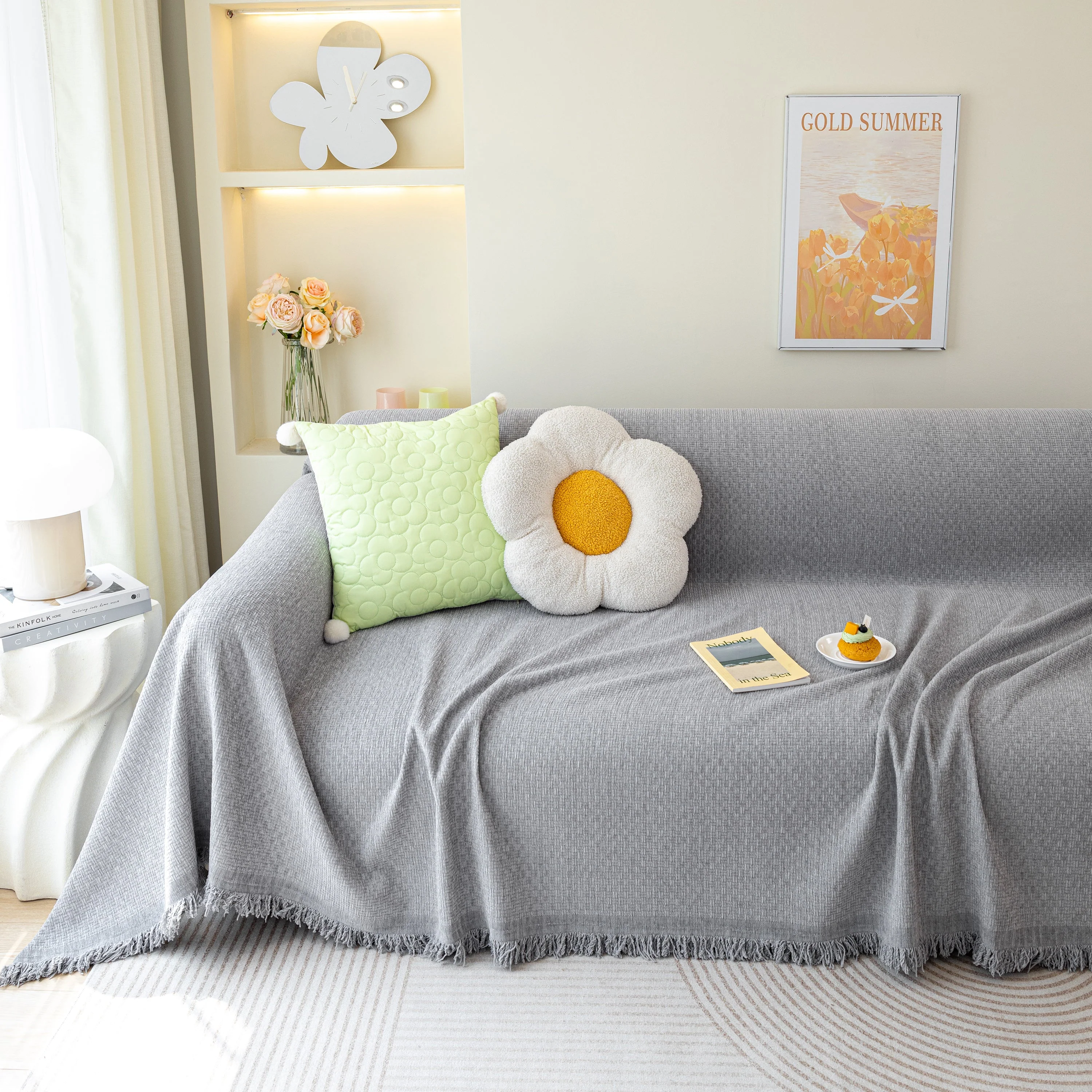 Chenille Large Throw Couch Cover Blanket with Water-Resistant for Futon, Loveseat, and L-Shaped Sofa - Image 9