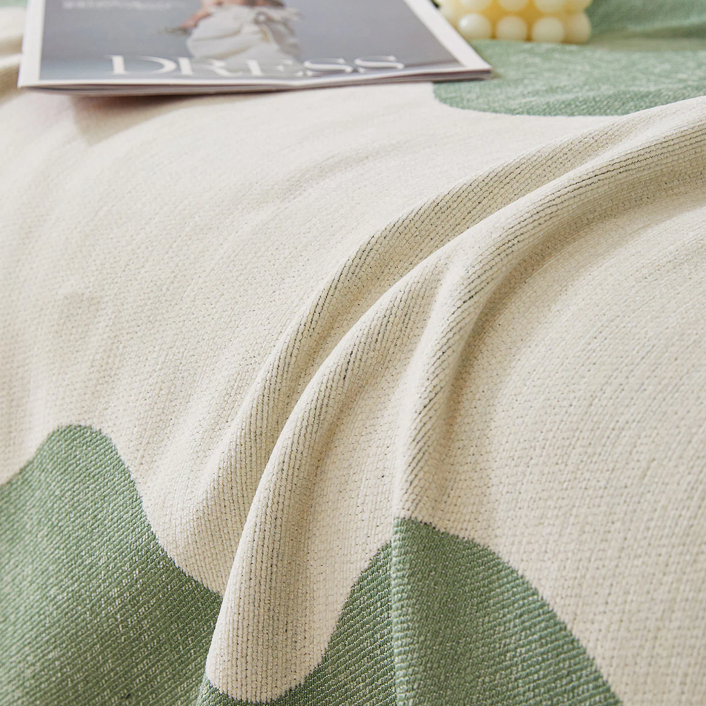Chenille Minimalist Wavy Sofa Throw Cover, Cozy Blankets for Couch, Machine Washable Couch Protector - Image 77