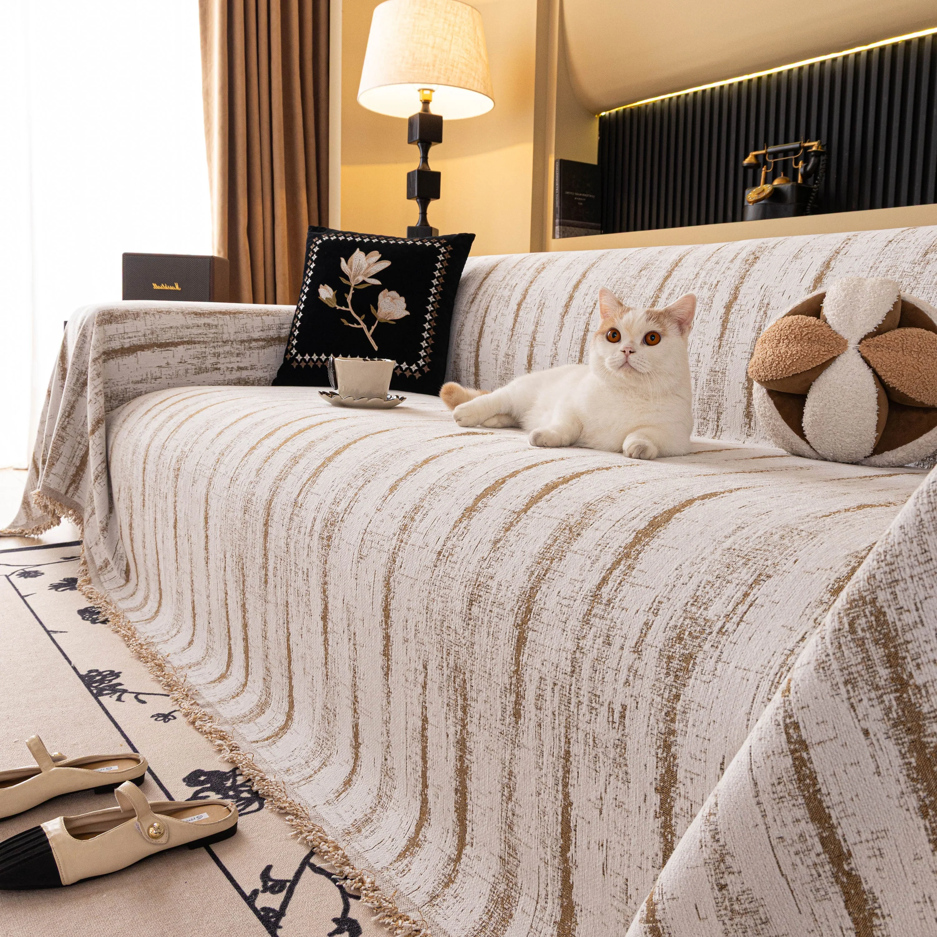 Chenille Oversized Throws for Couches, Washable and Durable Sofa Slipcover for Pets - Image 47