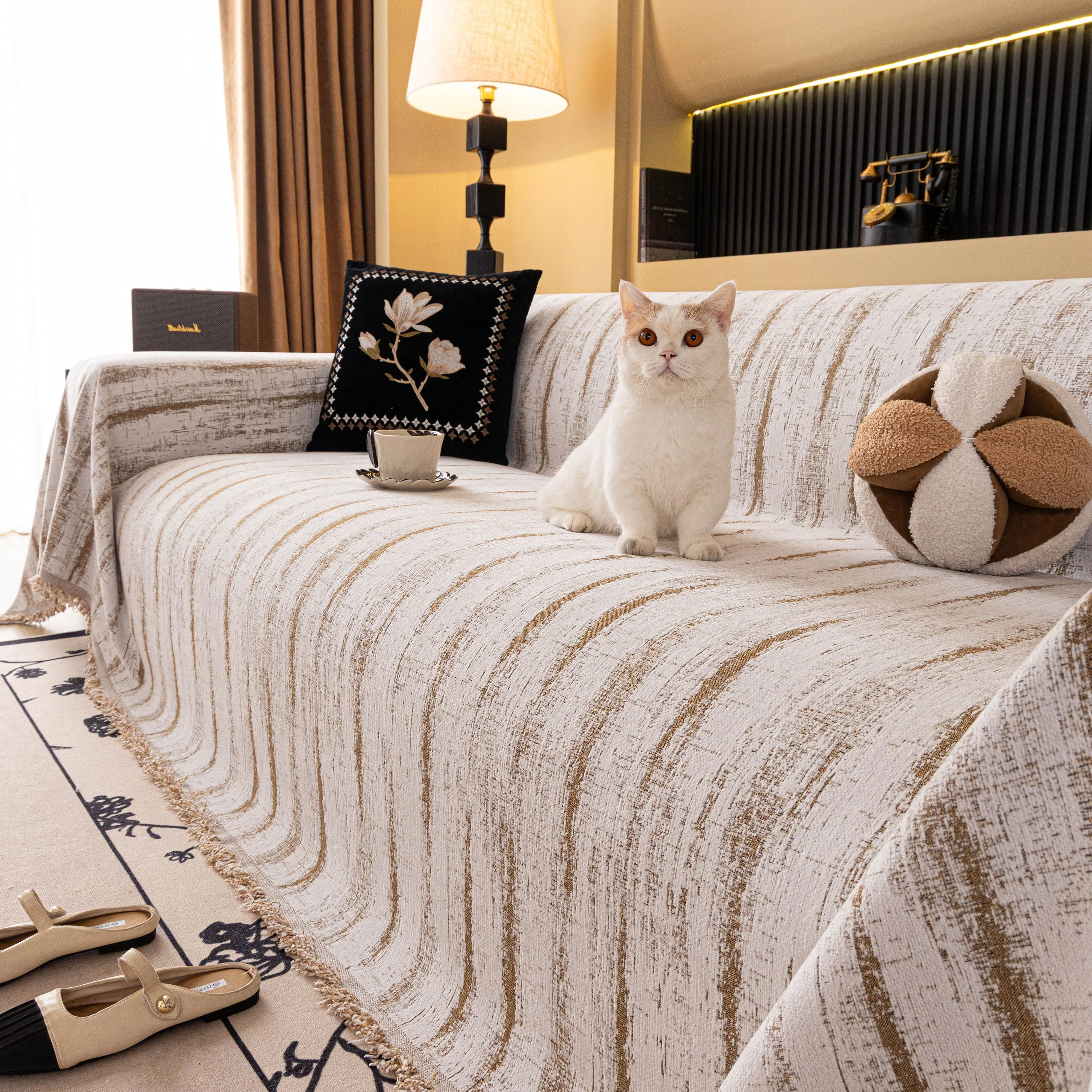 Chenille Oversized Throws for Couches, Washable and Durable Sofa Slipcover for Pets - Image 58
