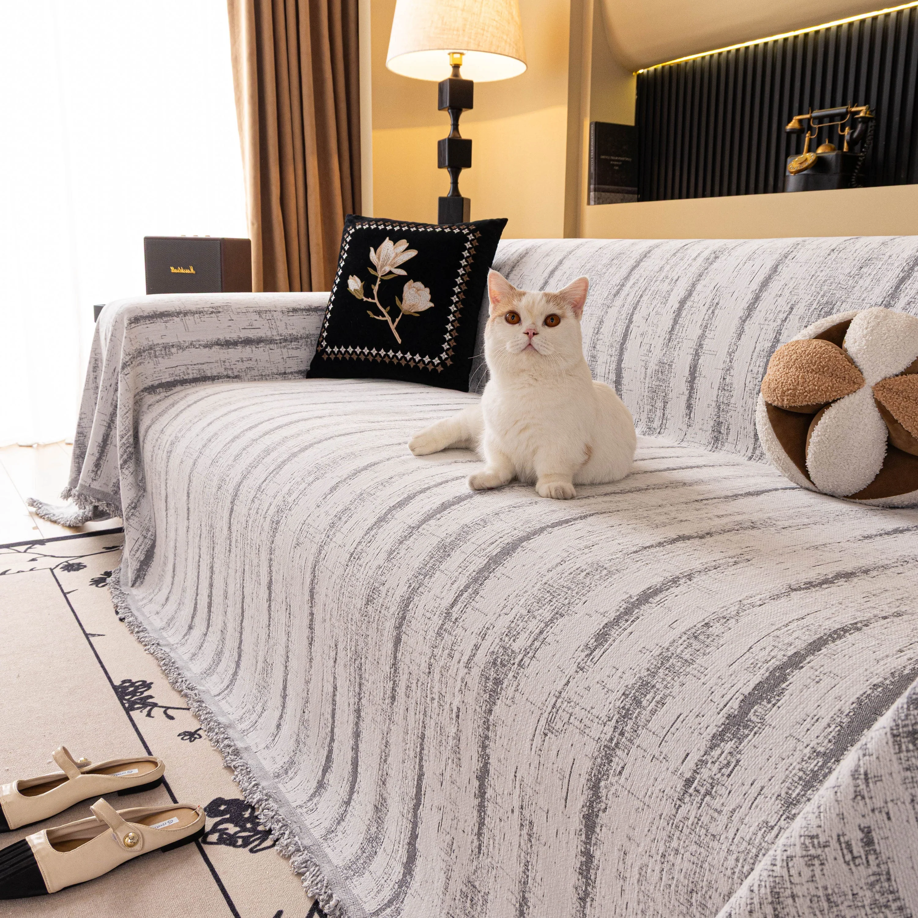 Chenille Oversized Throws for Couches, Washable and Durable Sofa Slipcover for Pets - Image 80