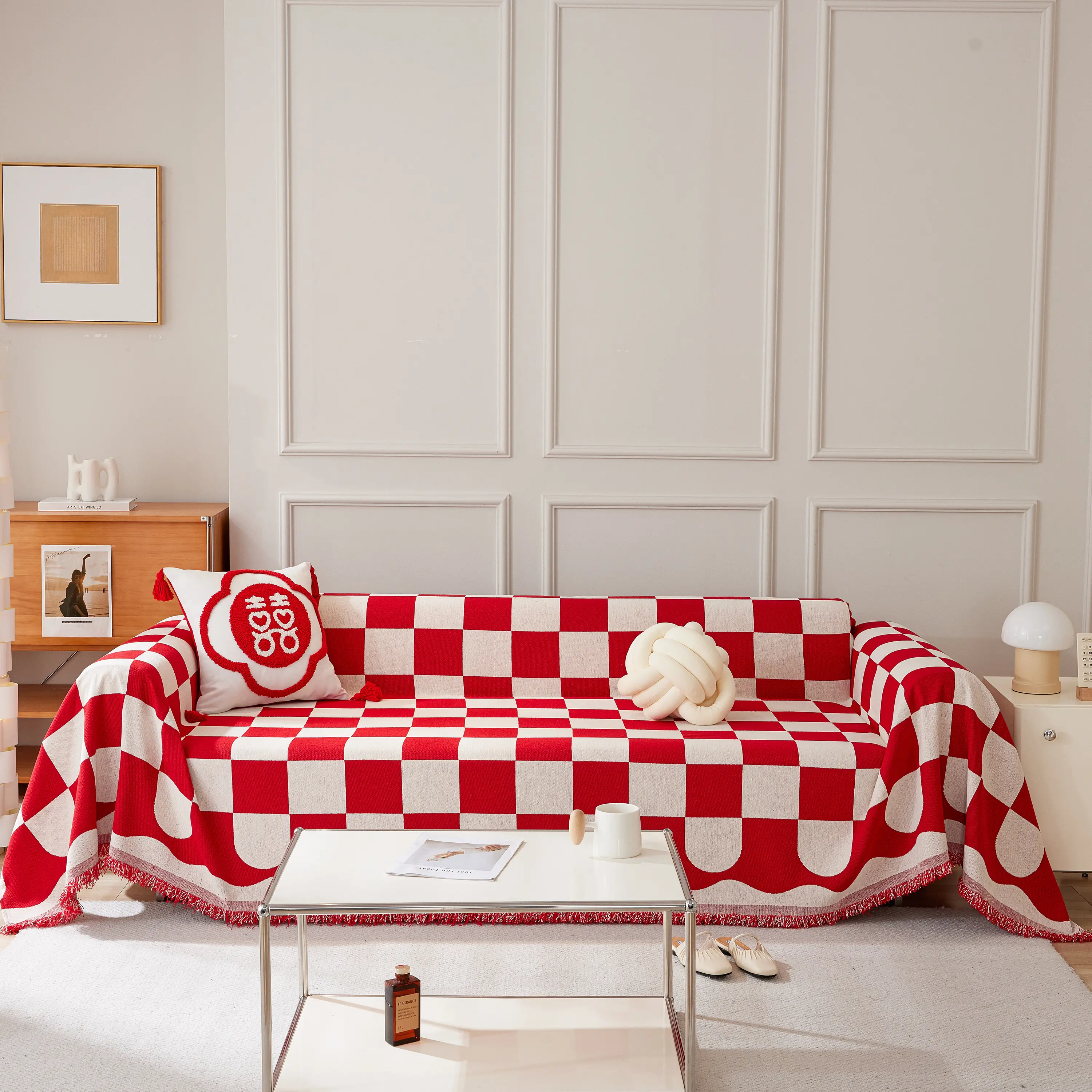 Chenille Plaid Couch Covers for Couches, Sectional Couch Covers, Stylish Sofa Throw Blanket - Image 10