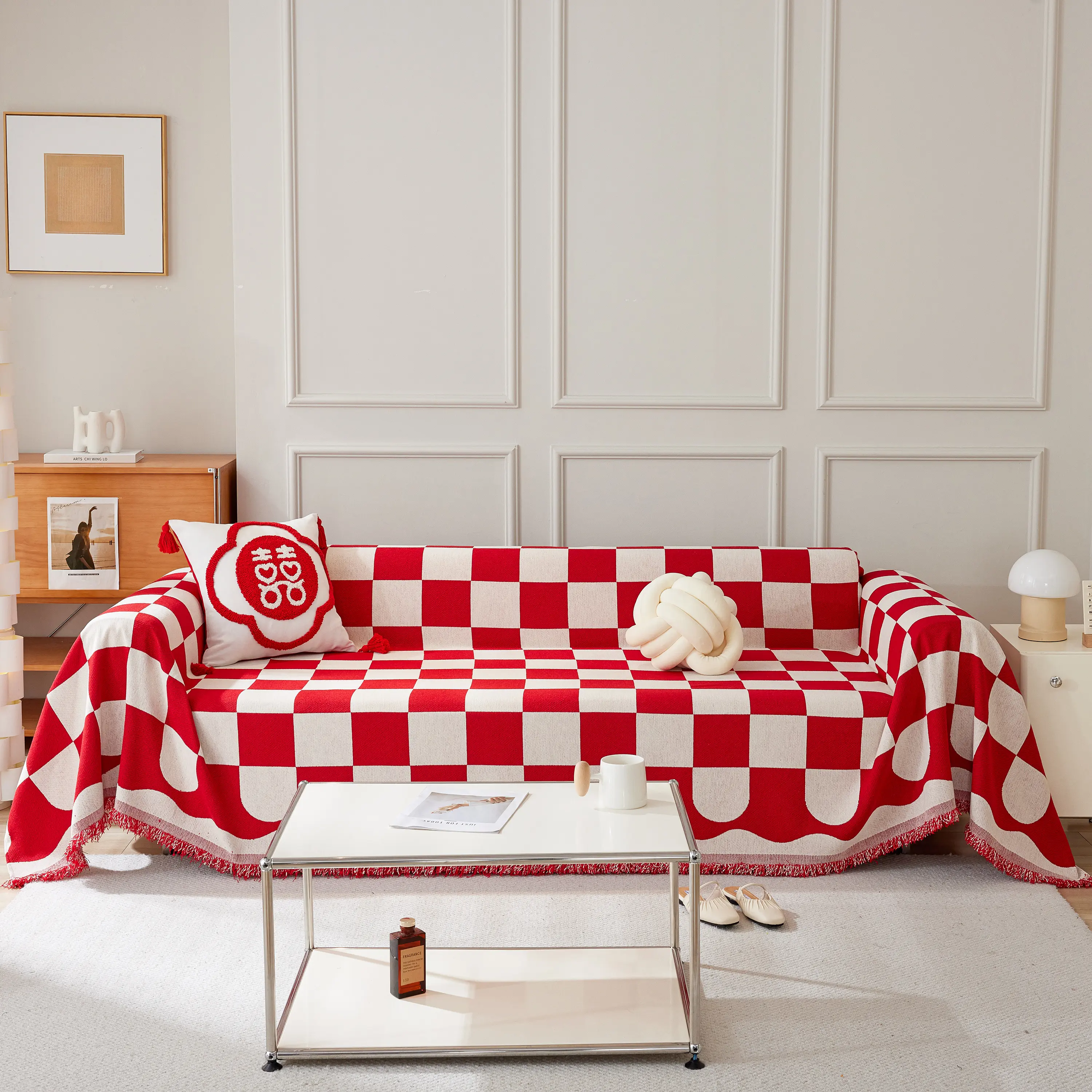 Chenille Plaid Couch Covers for Couches, Sectional Couch Covers, Stylish Sofa Throw Blanket - Image 11