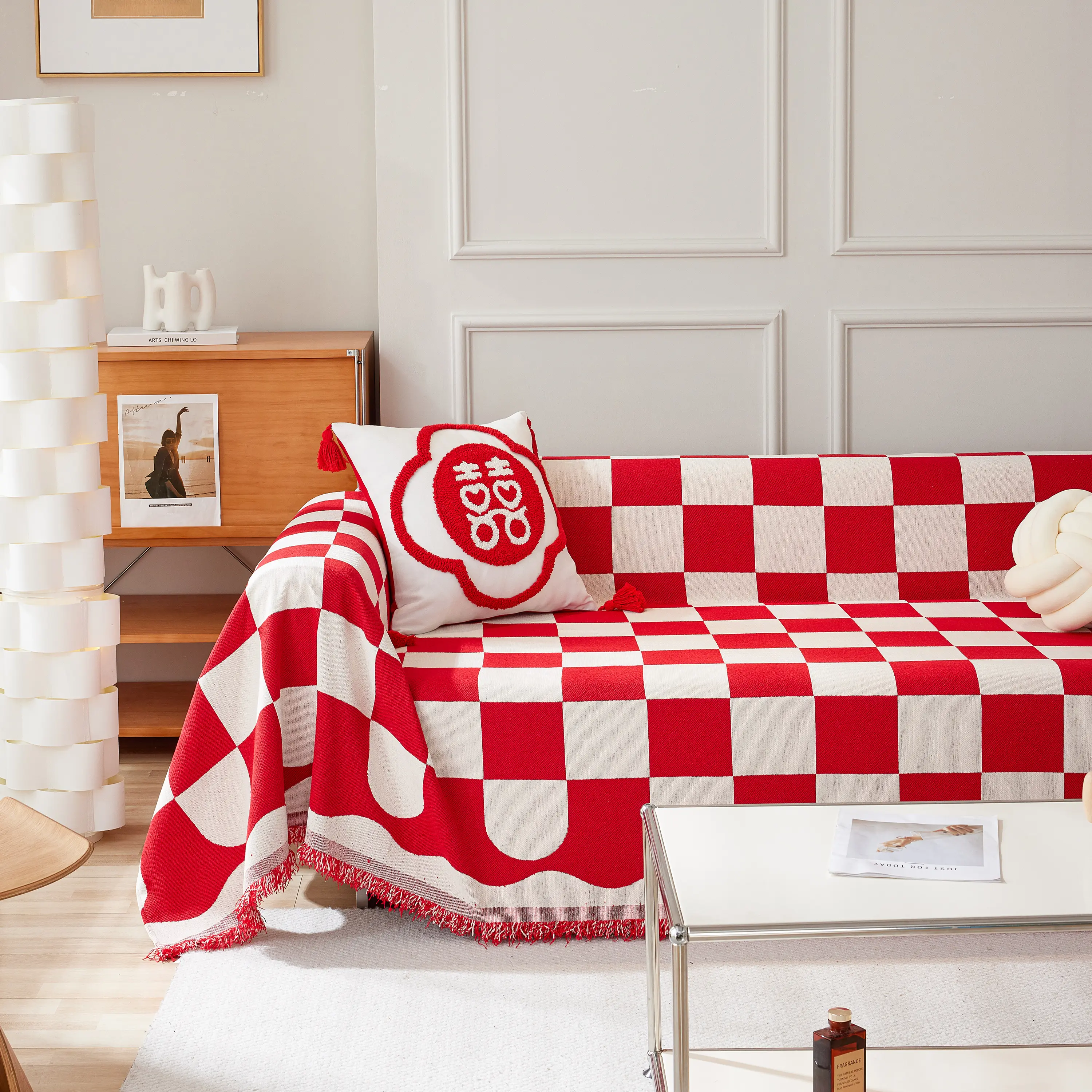 Chenille Plaid Couch Covers for Couches, Sectional Couch Covers, Stylish Sofa Throw Blanket - Image 12
