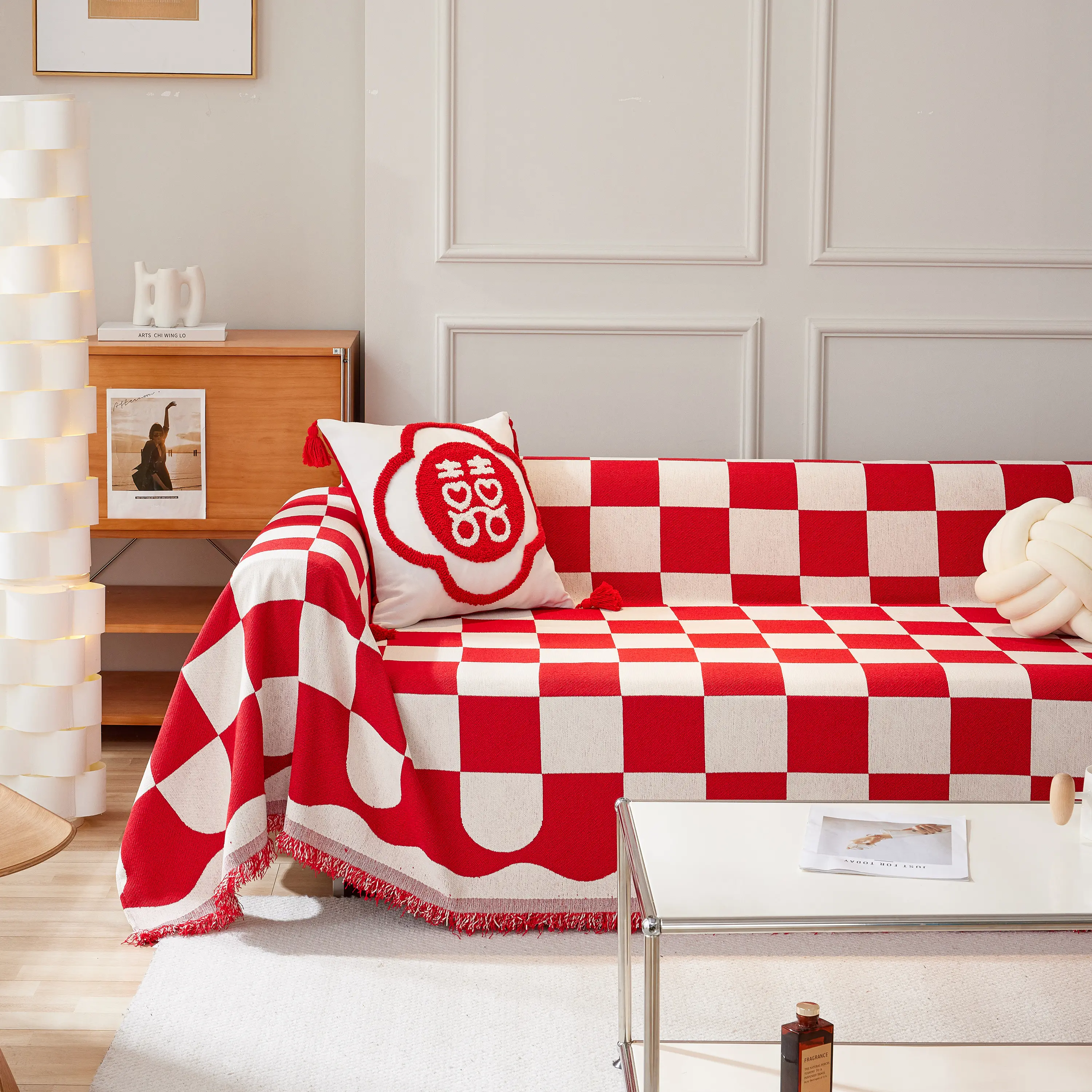 Chenille Plaid Couch Covers for Couches, Sectional Couch Covers, Stylish Sofa Throw Blanket - Image 13