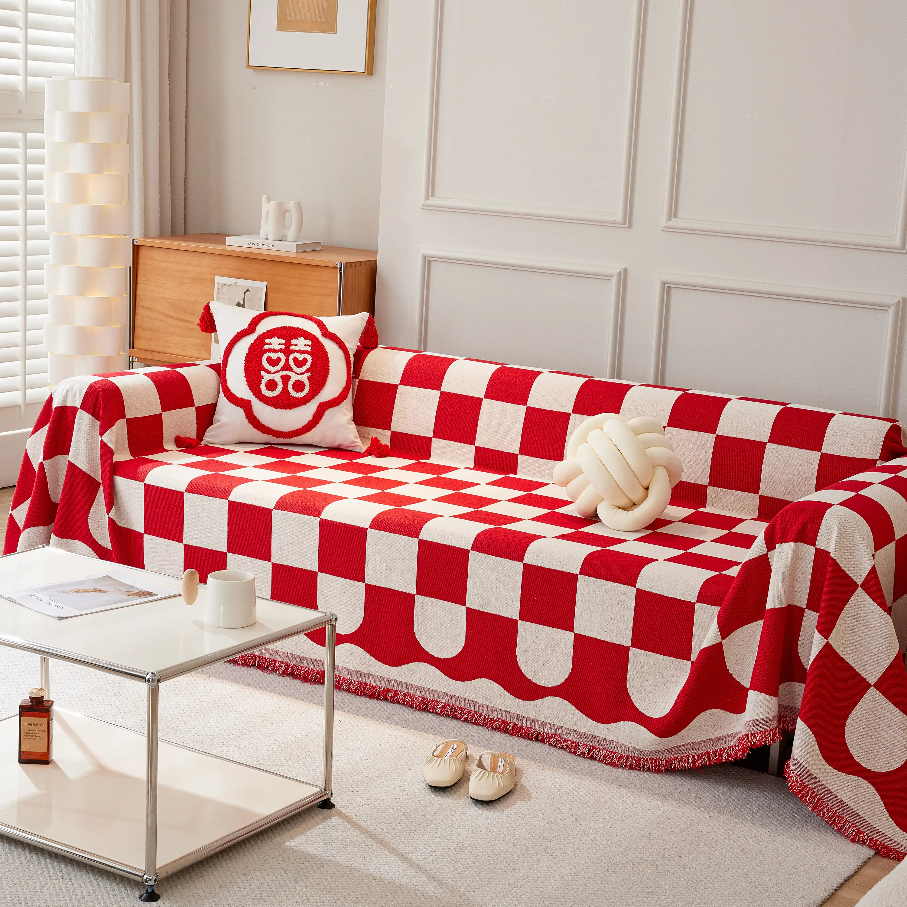 Chenille Plaid Couch Covers for Couches, Sectional Couch Covers, Stylish Sofa Throw Blanket - Image 14