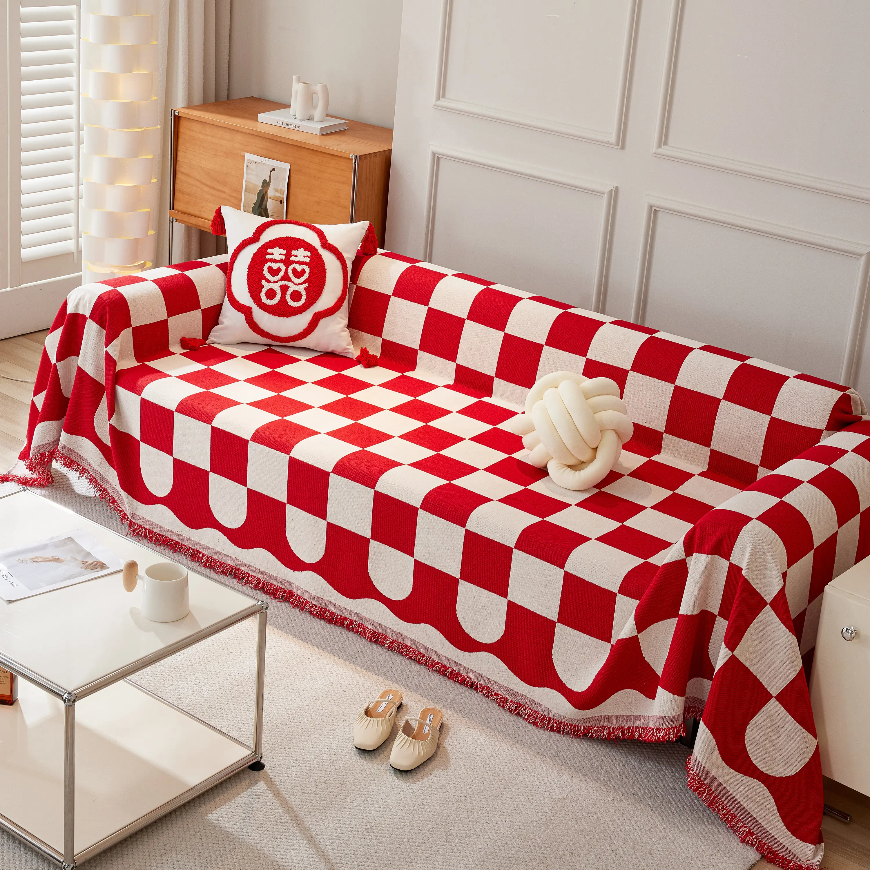 Chenille Plaid Couch Covers for Couches, Sectional Couch Covers, Stylish Sofa Throw Blanket - Image 15