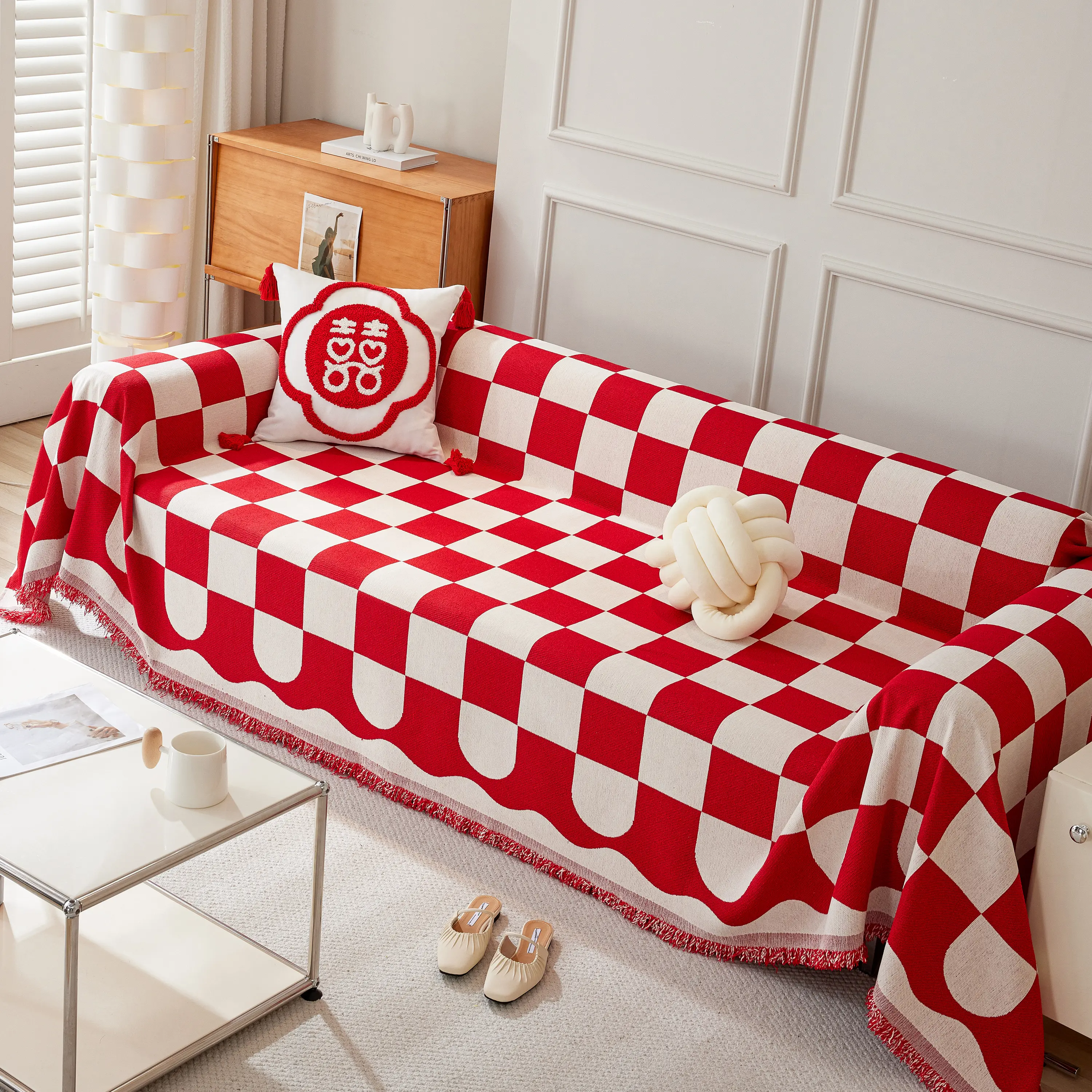 Chenille Plaid Couch Covers for Couches, Sectional Couch Covers, Stylish Sofa Throw Blanket - Image 16