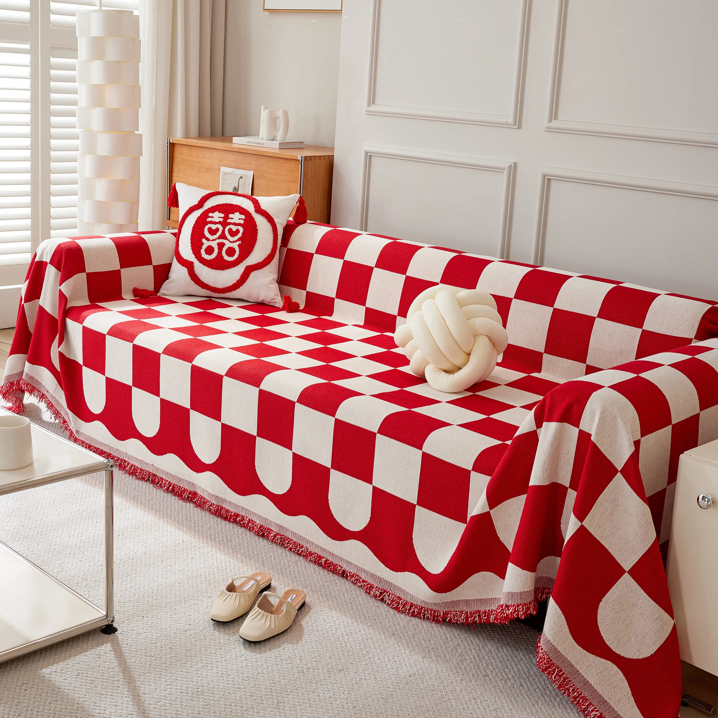 Chenille Plaid Couch Covers for Couches, Sectional Couch Covers, Stylish Sofa Throw Blanket - Image 17