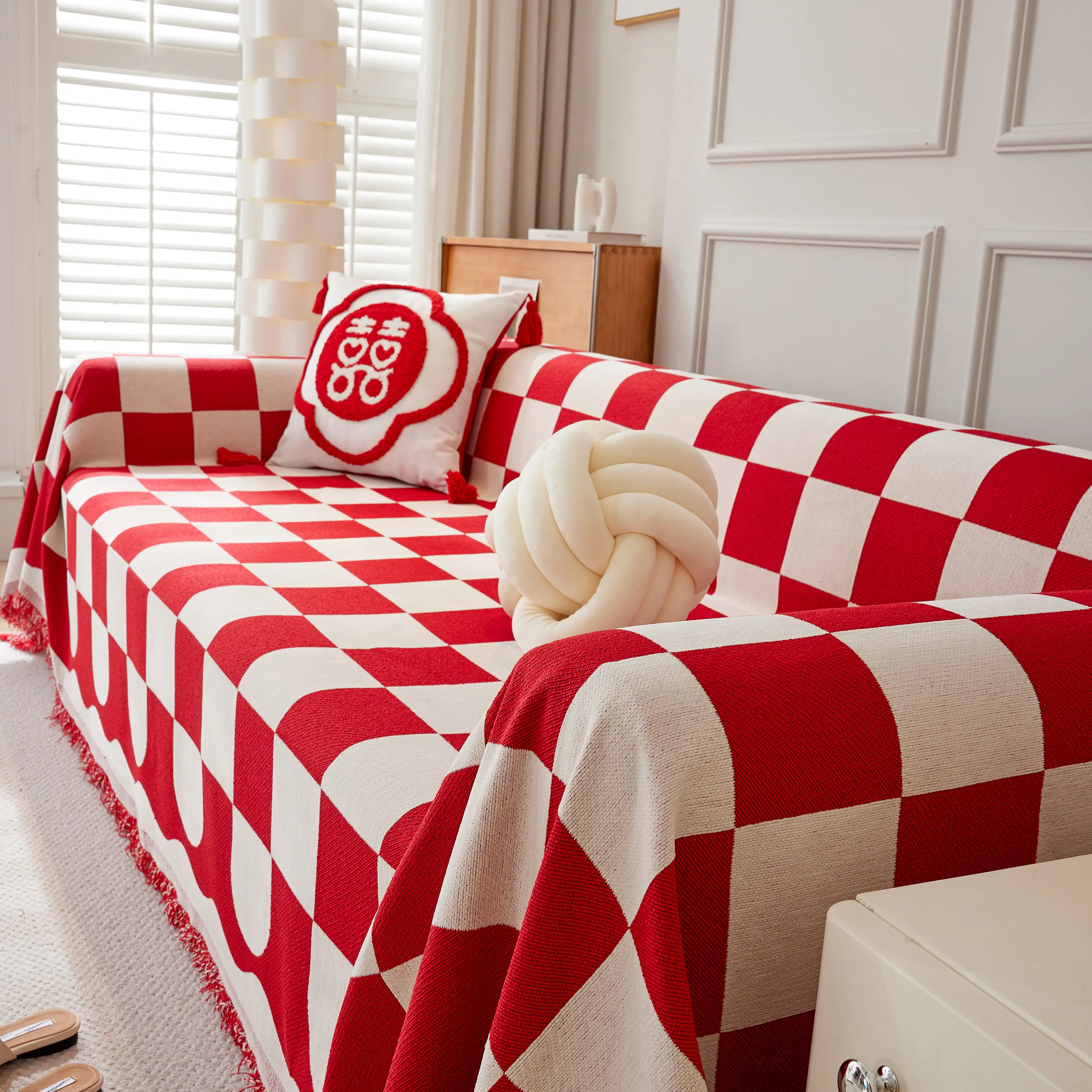 Chenille Plaid Couch Covers for Couches, Sectional Couch Covers, Stylish Sofa Throw Blanket - Image 18