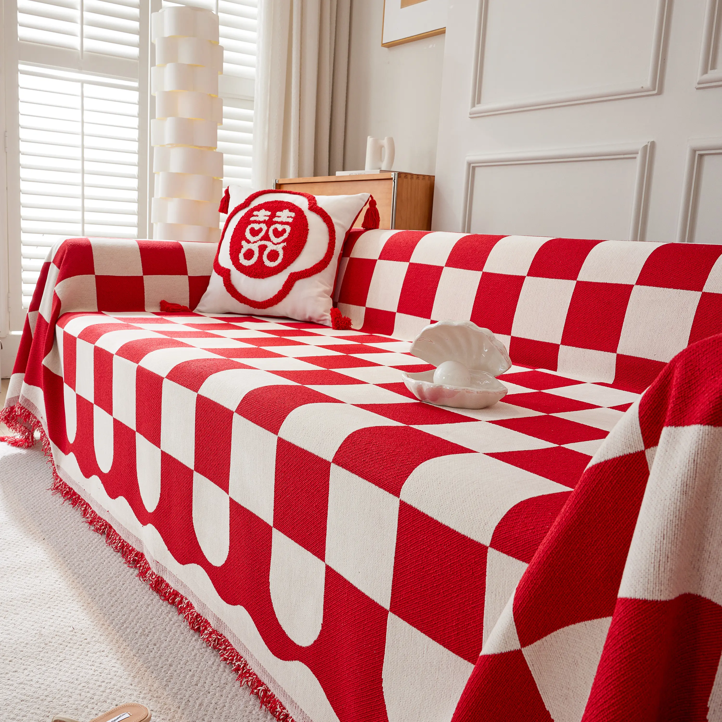 Chenille Plaid Couch Covers for Couches, Sectional Couch Covers, Stylish Sofa Throw Blanket - Image 20