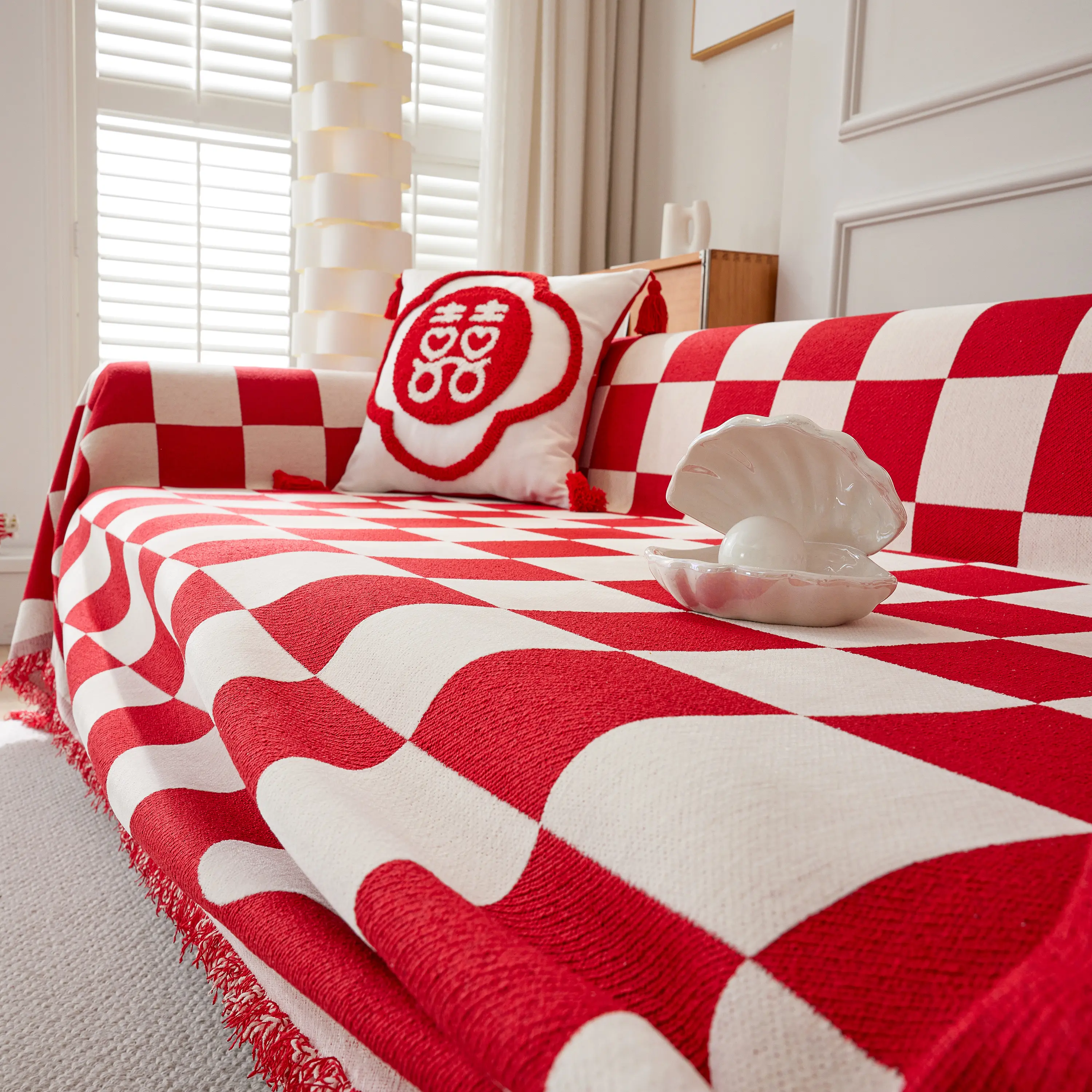 Chenille Plaid Couch Covers for Couches, Sectional Couch Covers, Stylish Sofa Throw Blanket - Image 21