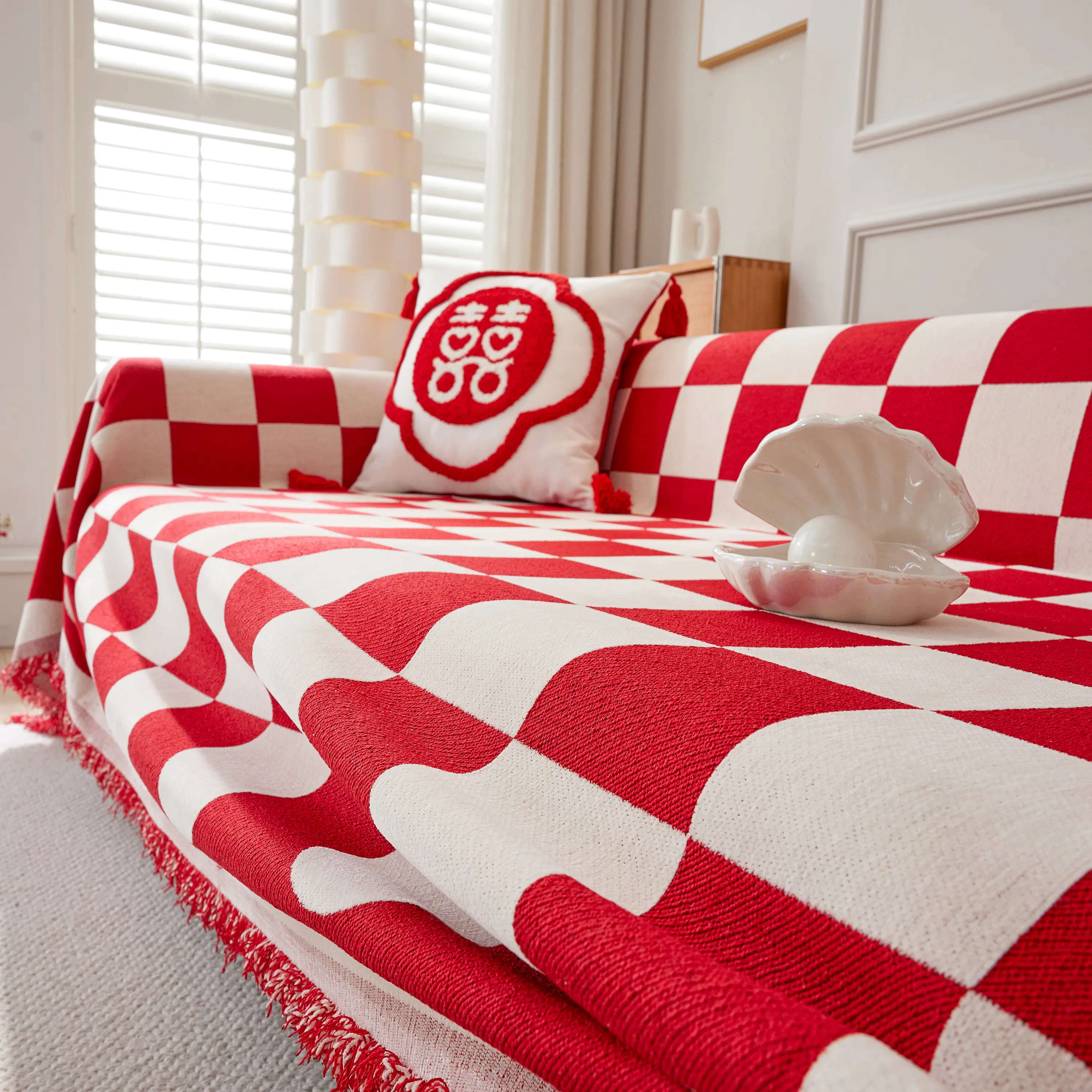 Chenille Plaid Couch Covers for Couches, Sectional Couch Covers, Stylish Sofa Throw Blanket - Image 22