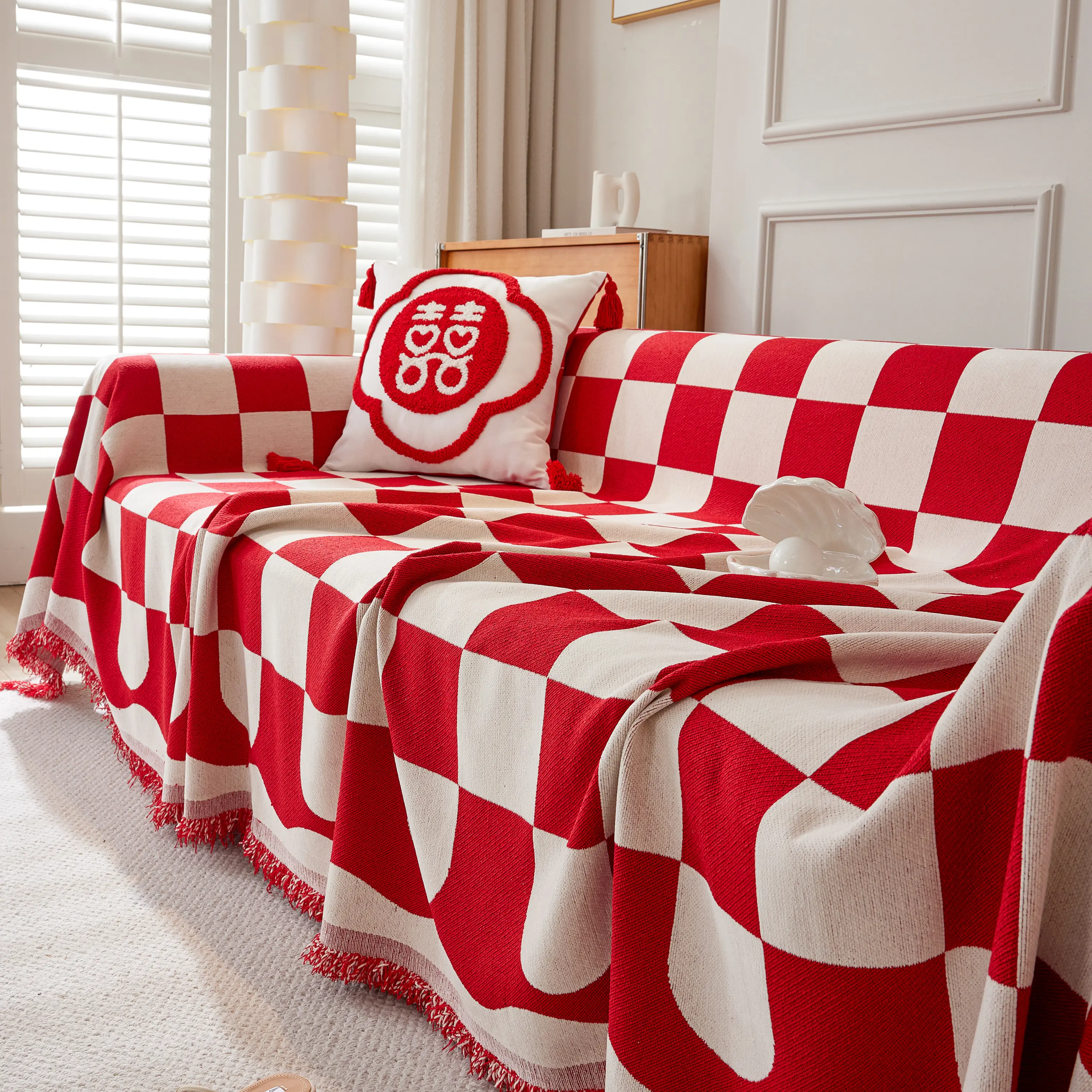 Chenille Plaid Couch Covers for Couches, Sectional Couch Covers, Stylish Sofa Throw Blanket - Image 24