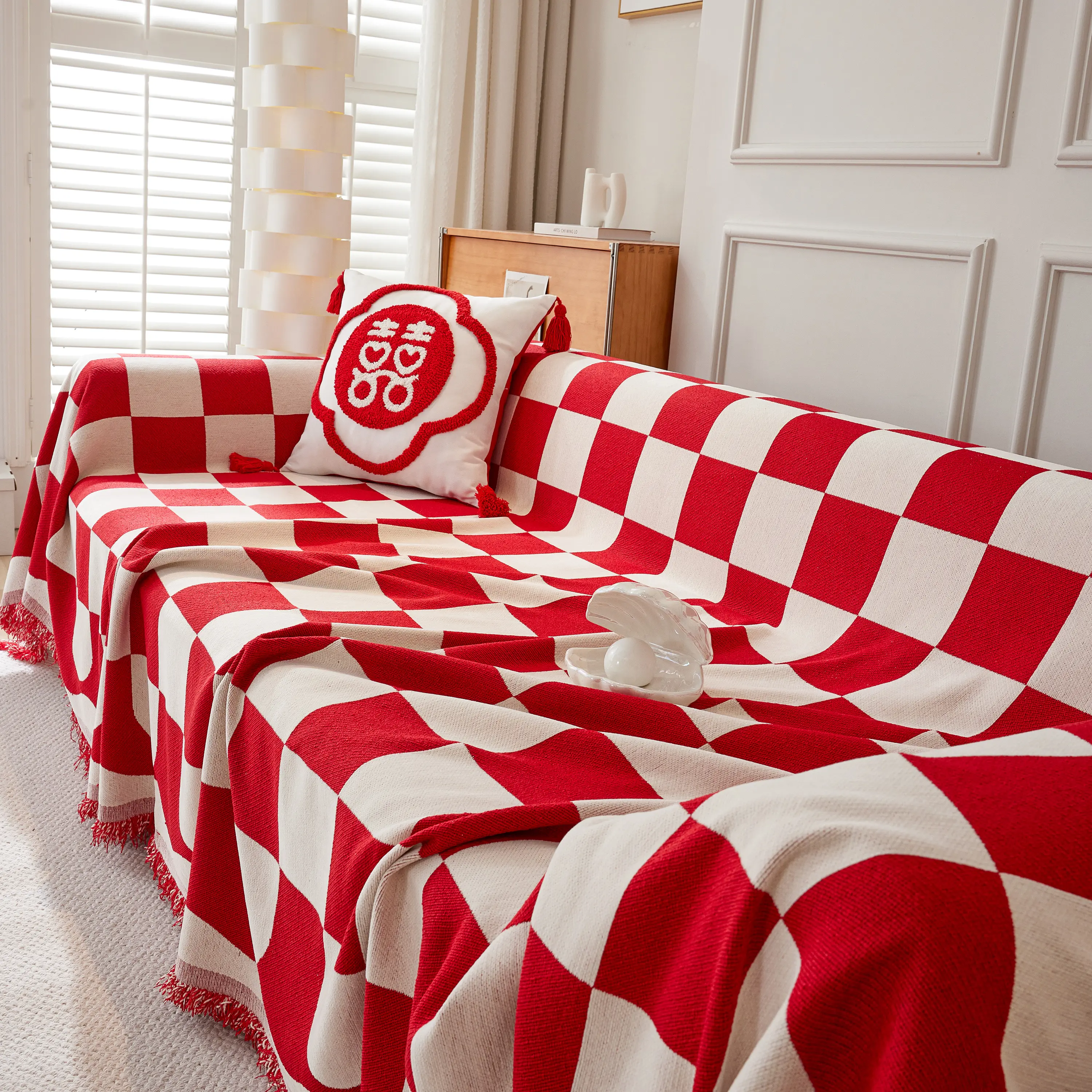 Chenille Plaid Couch Covers for Couches, Sectional Couch Covers, Stylish Sofa Throw Blanket - Image 25
