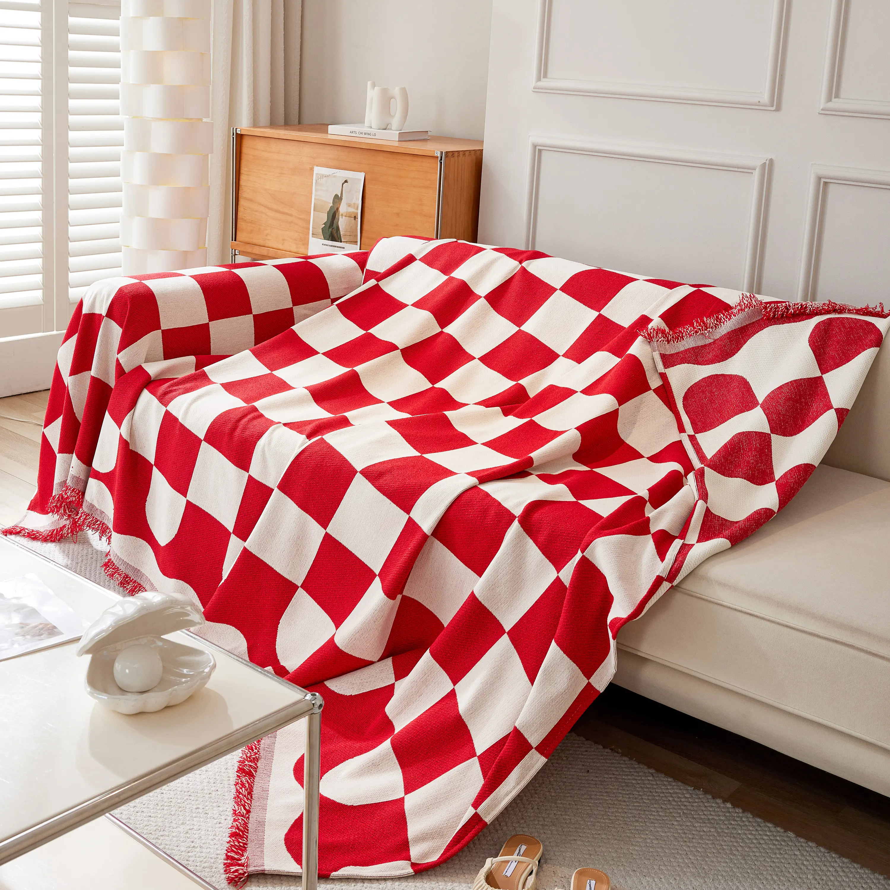 Chenille Plaid Couch Covers for Couches, Sectional Couch Covers, Stylish Sofa Throw Blanket - Image 27